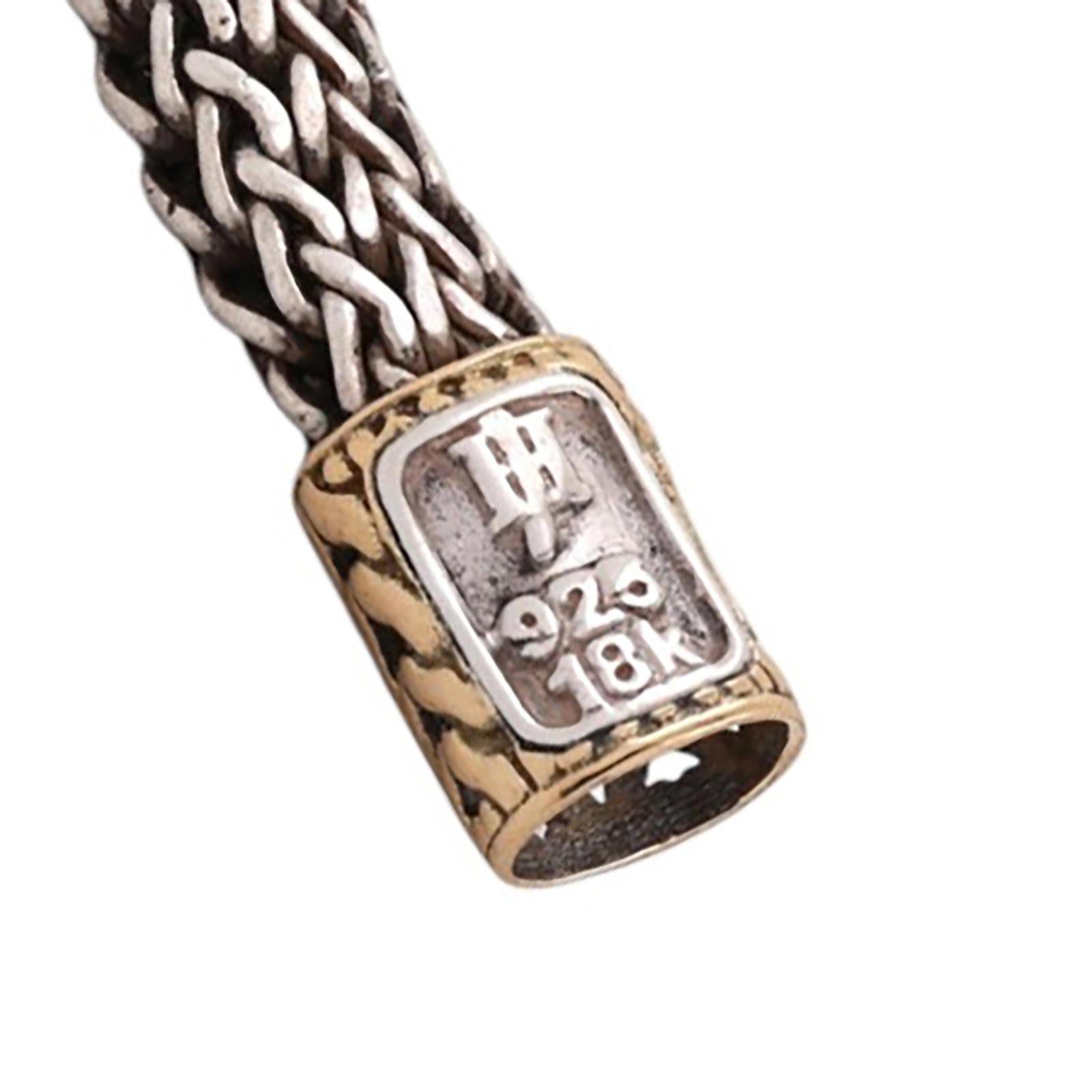 John Hardy Icon Classic Bracelet Sterling Silver 18K Yellow Gold 8.5"