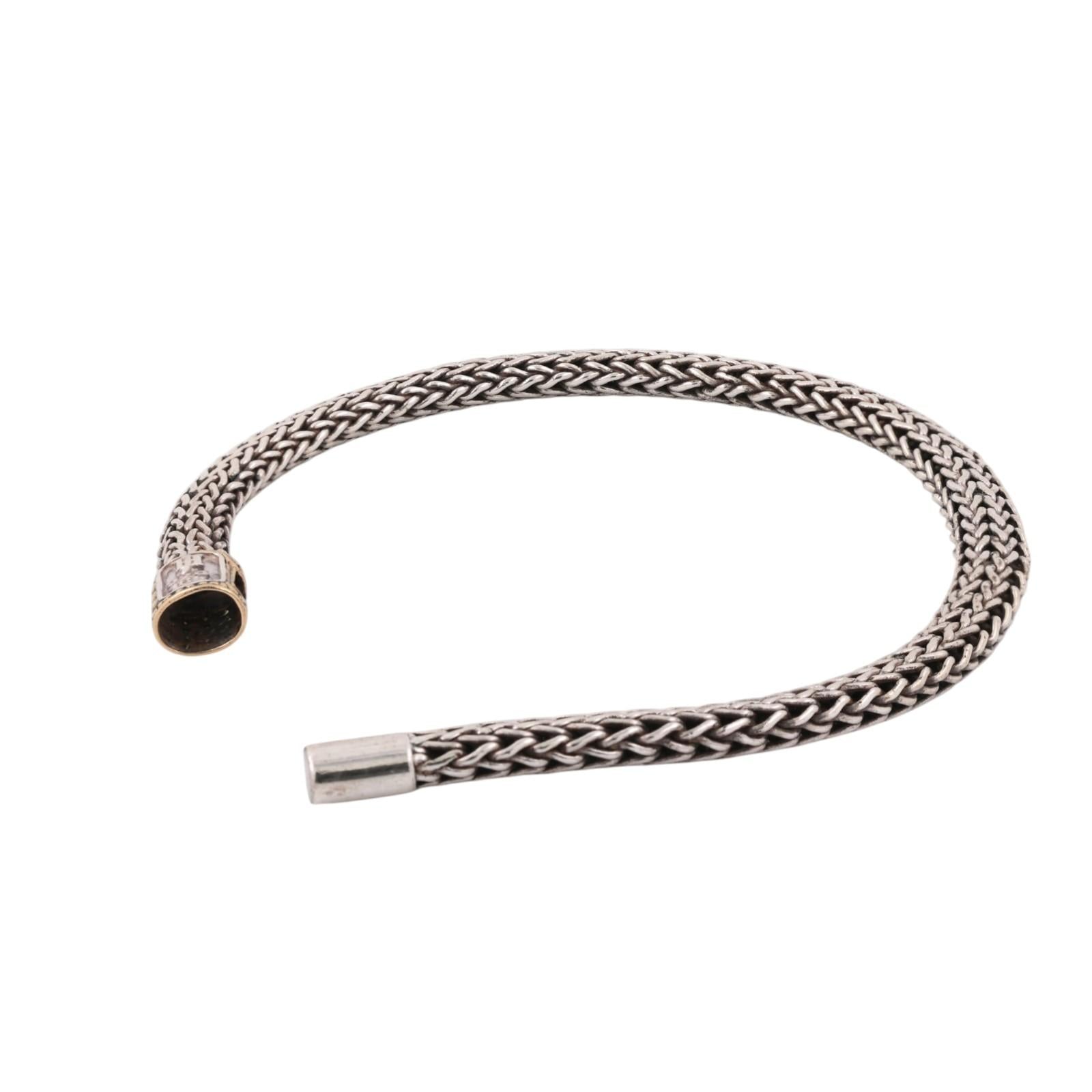 John Hardy Icon Classic Bracelet Sterling Silver 18K Yellow Gold 8.5"