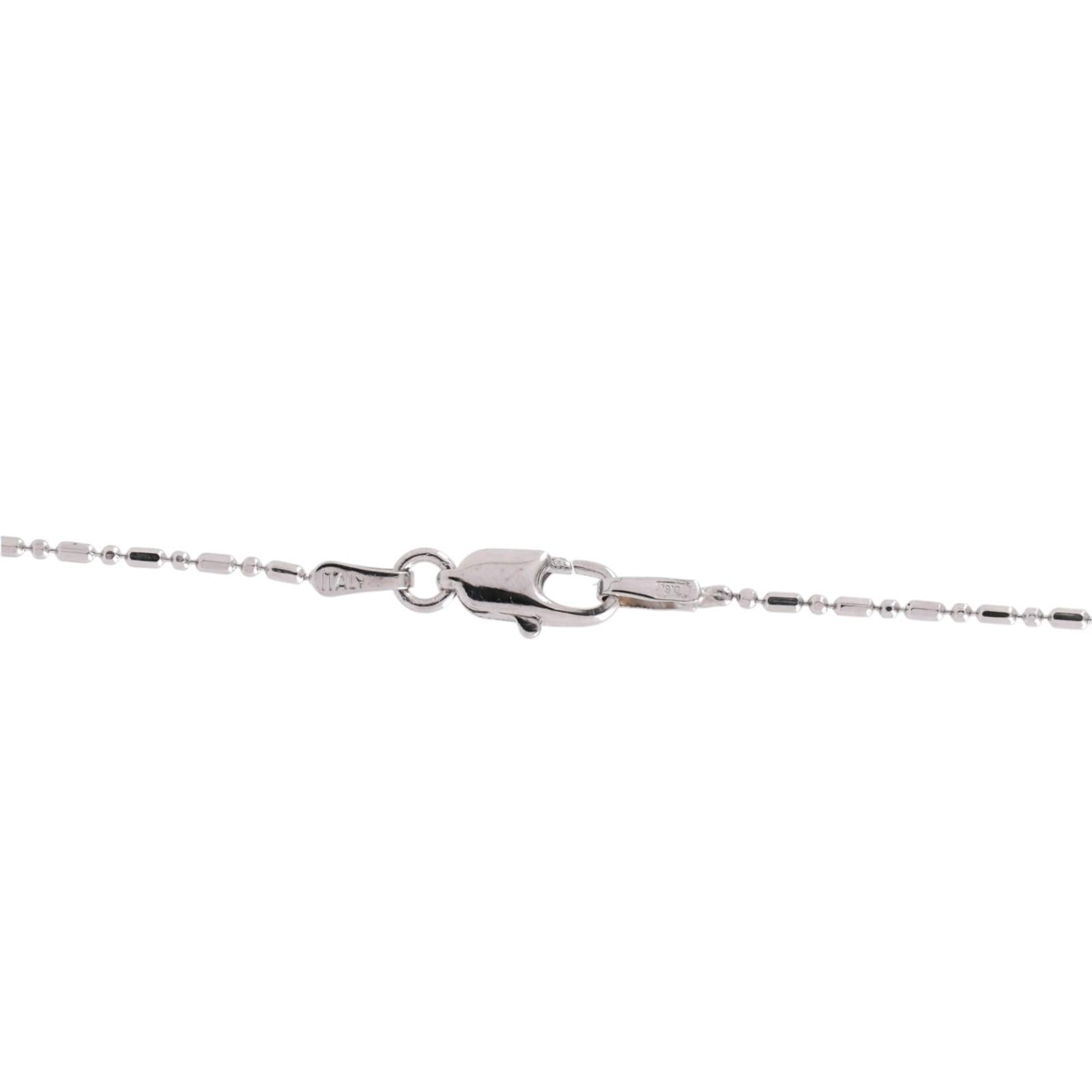 Jadeite Diamond Pendant Chain Necklace 14K White Gold 18" Ladies Estate