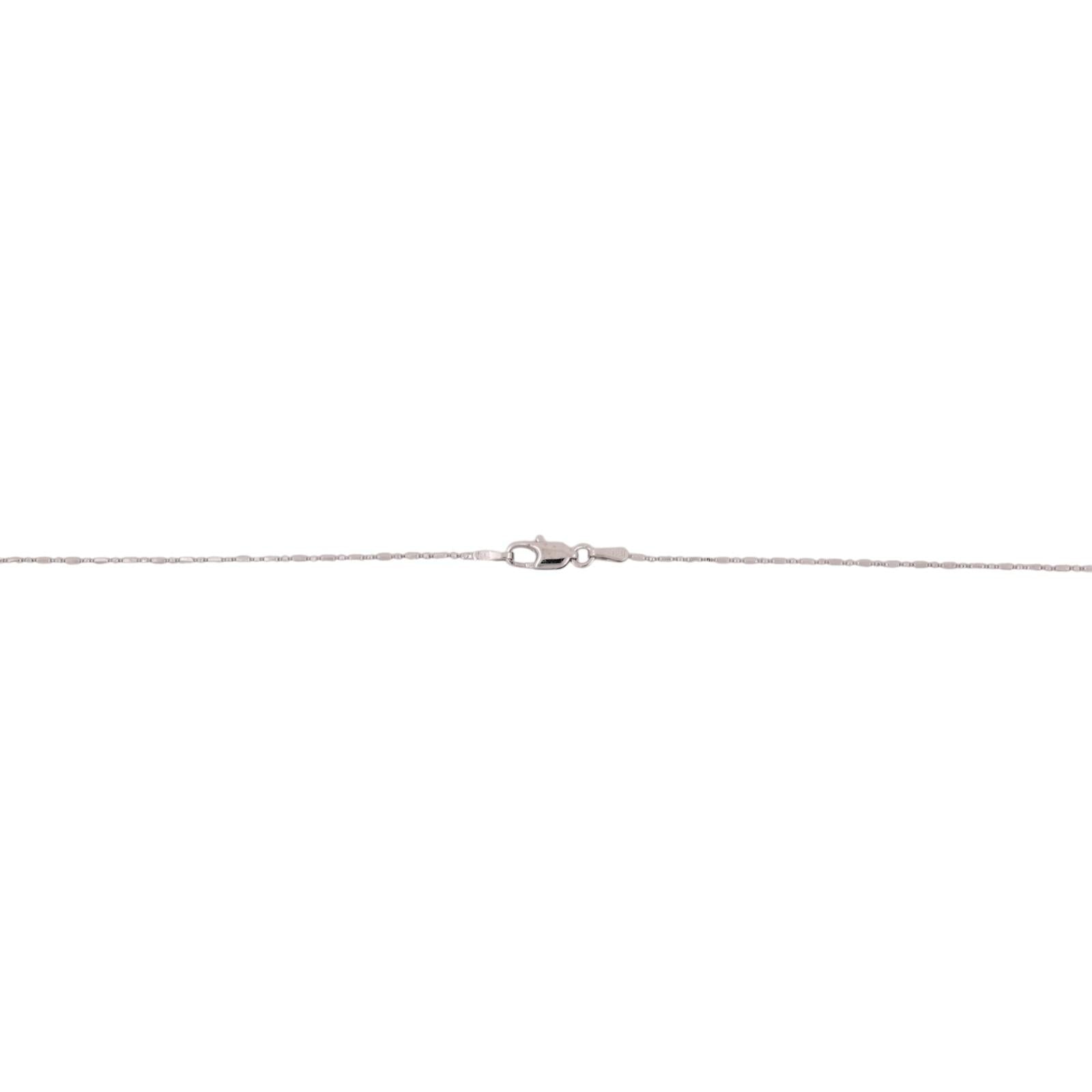 Jadeite Diamond Pendant Chain Necklace 14K White Gold 18" Ladies Estate