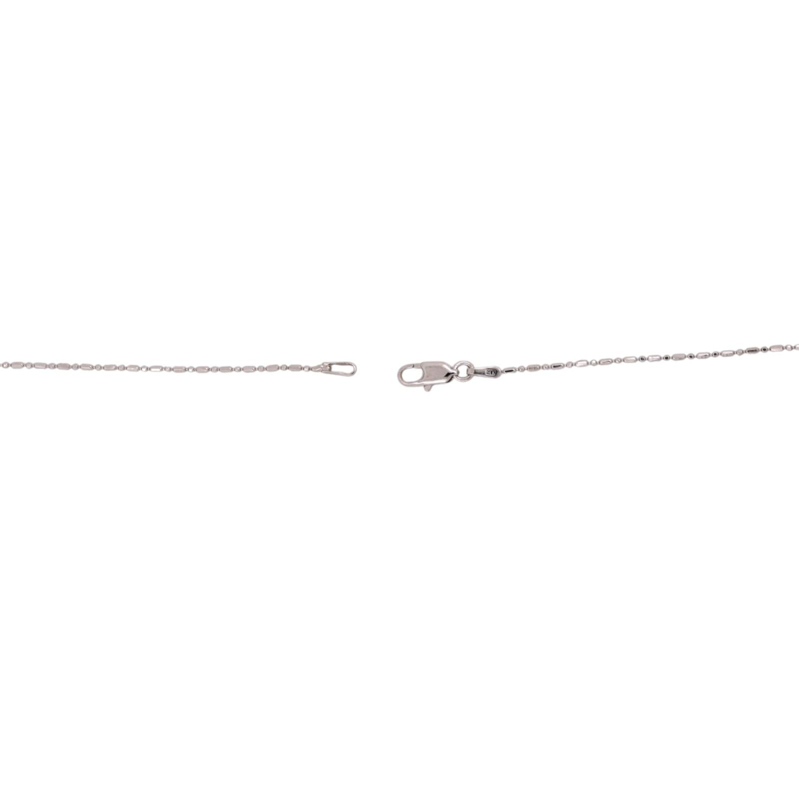 Jadeite Diamond Pendant Chain Necklace 14K White Gold 18" Ladies Estate