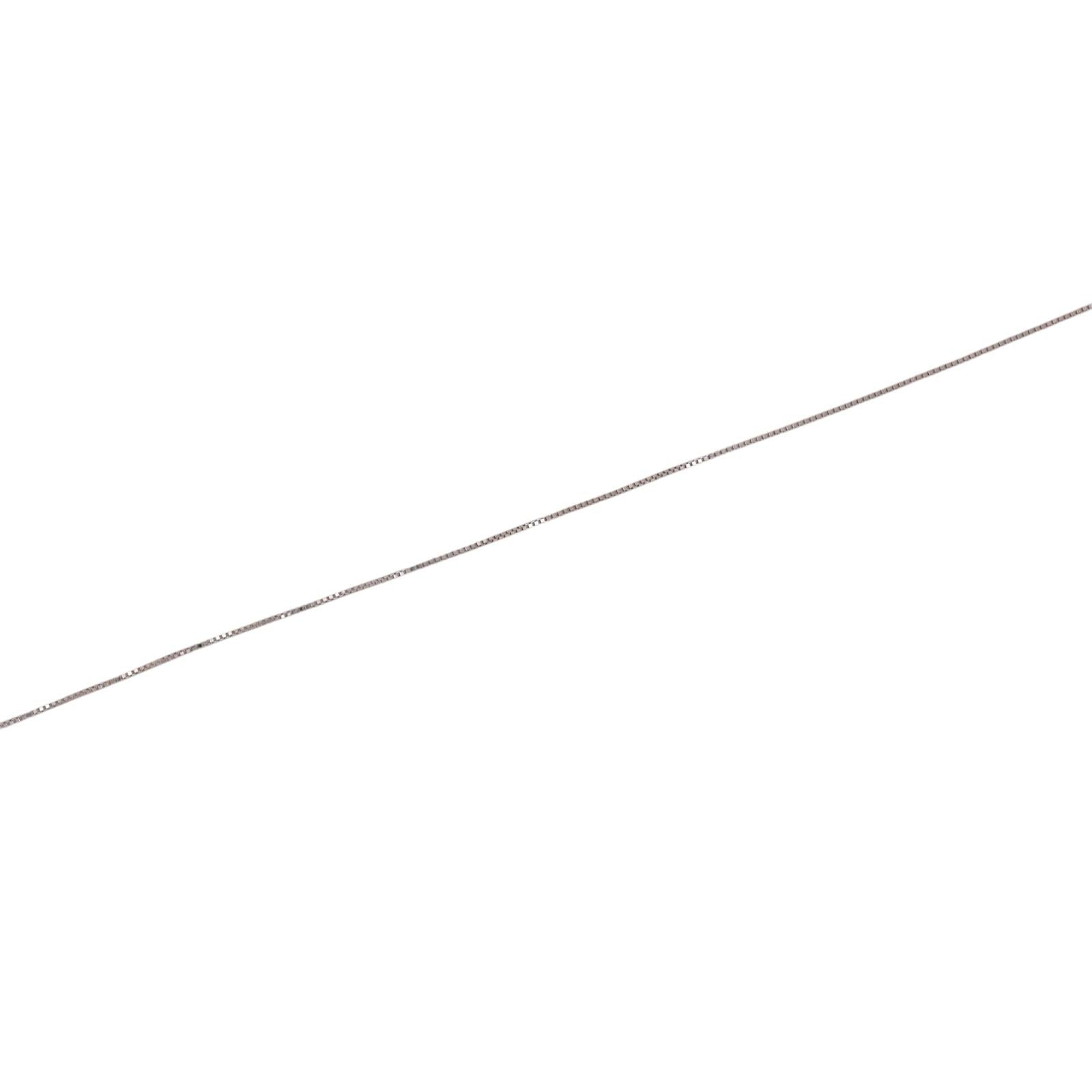 0.17 CT Round Solitaire Diamond Pendant Chain Necklace 14K White Gold 18.25"