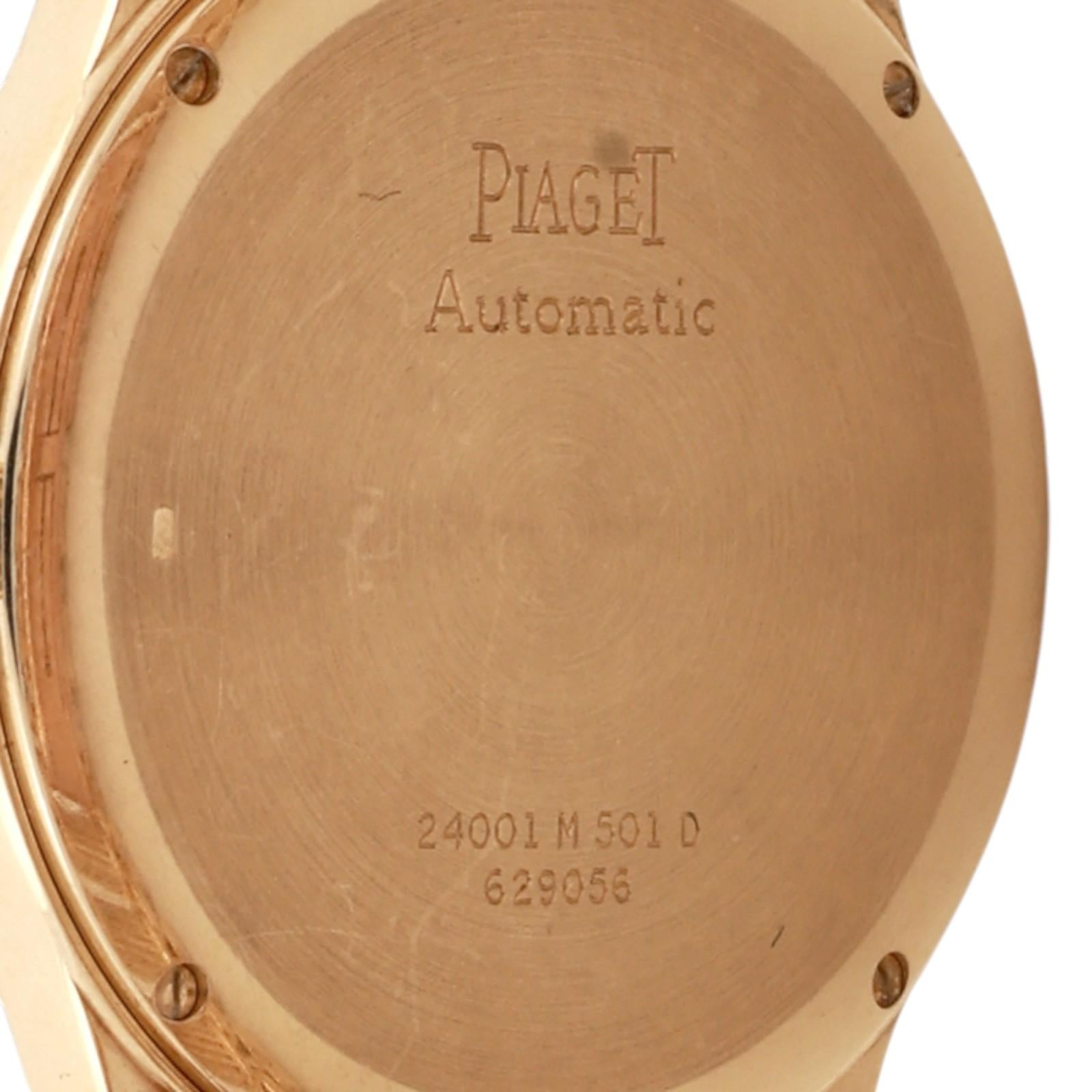 Piaget Polo Date 18K Yellow Gold Automatic Watch 7" 24001M501D 33.5mm Swiss