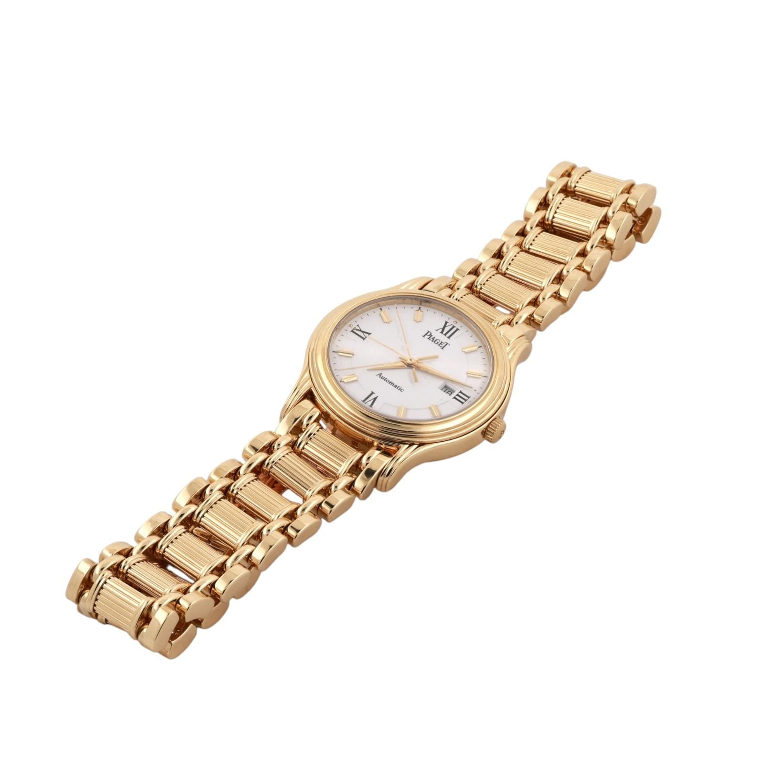 Piaget Polo Date 18K Yellow Gold Automatic Watch 7" 24001M501D 33.5mm Swiss