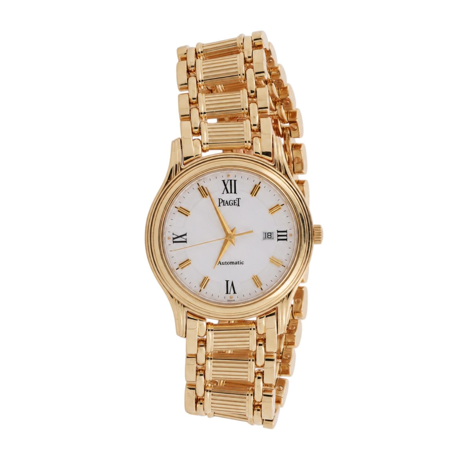 Piaget Polo Date 18K Yellow Gold Automatic Watch 7" 24001M501D 33.5mm Swiss