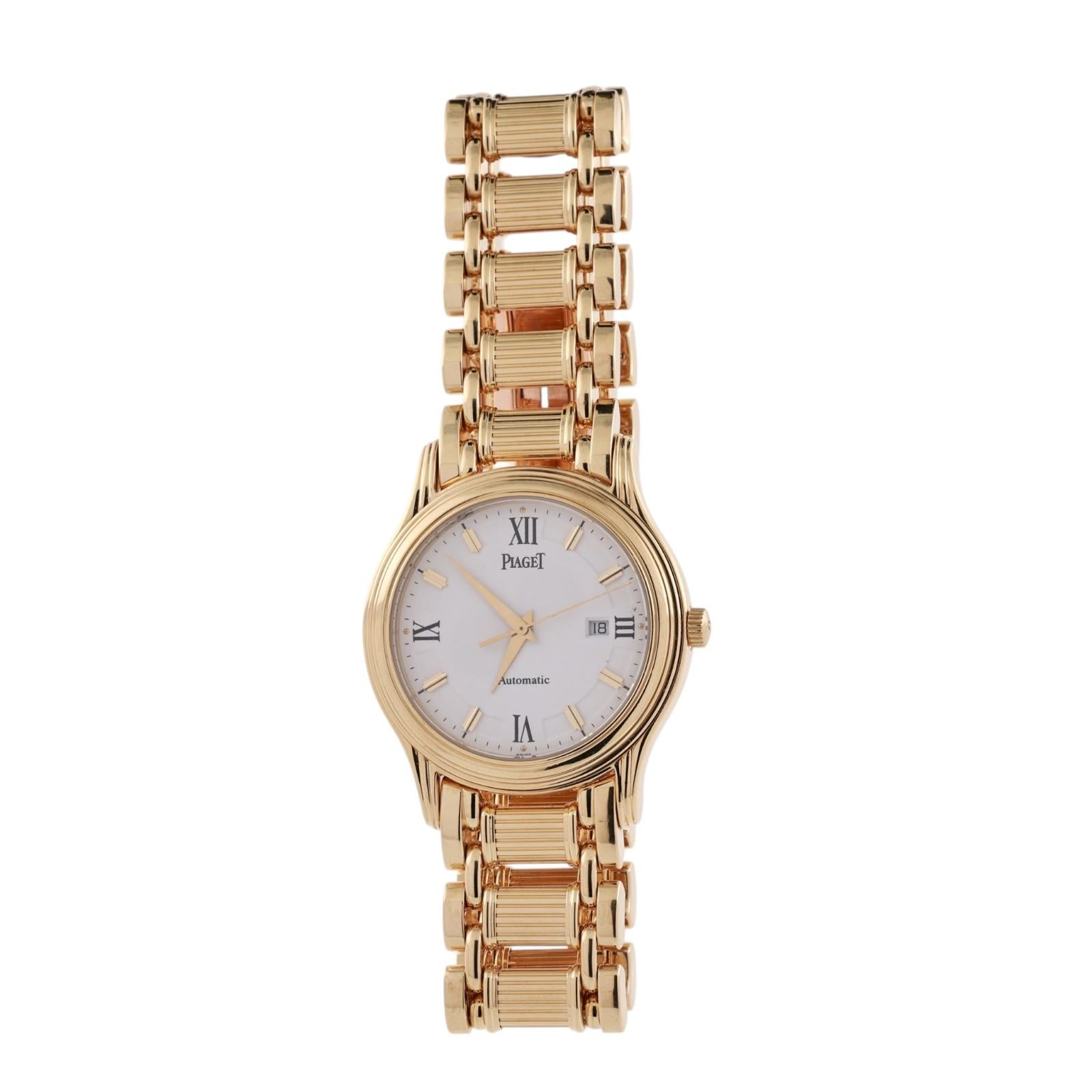 Piaget Polo Date 18K Yellow Gold Automatic Watch 7" 24001M501D 33.5mm Swiss