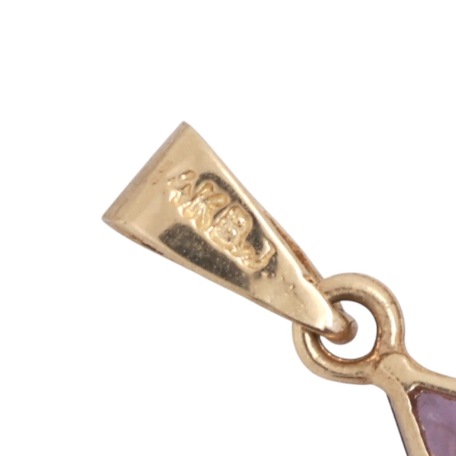 Religious Star of David Amethyst Diamond Pendant Charm Two-Tone Gold 1.15"