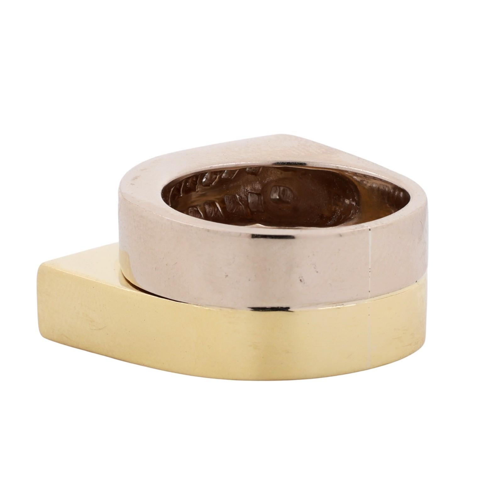 3.50 TW Princess Cut Diamond Bypass Ring 18K Gold Size 6.5 Ladies Estate