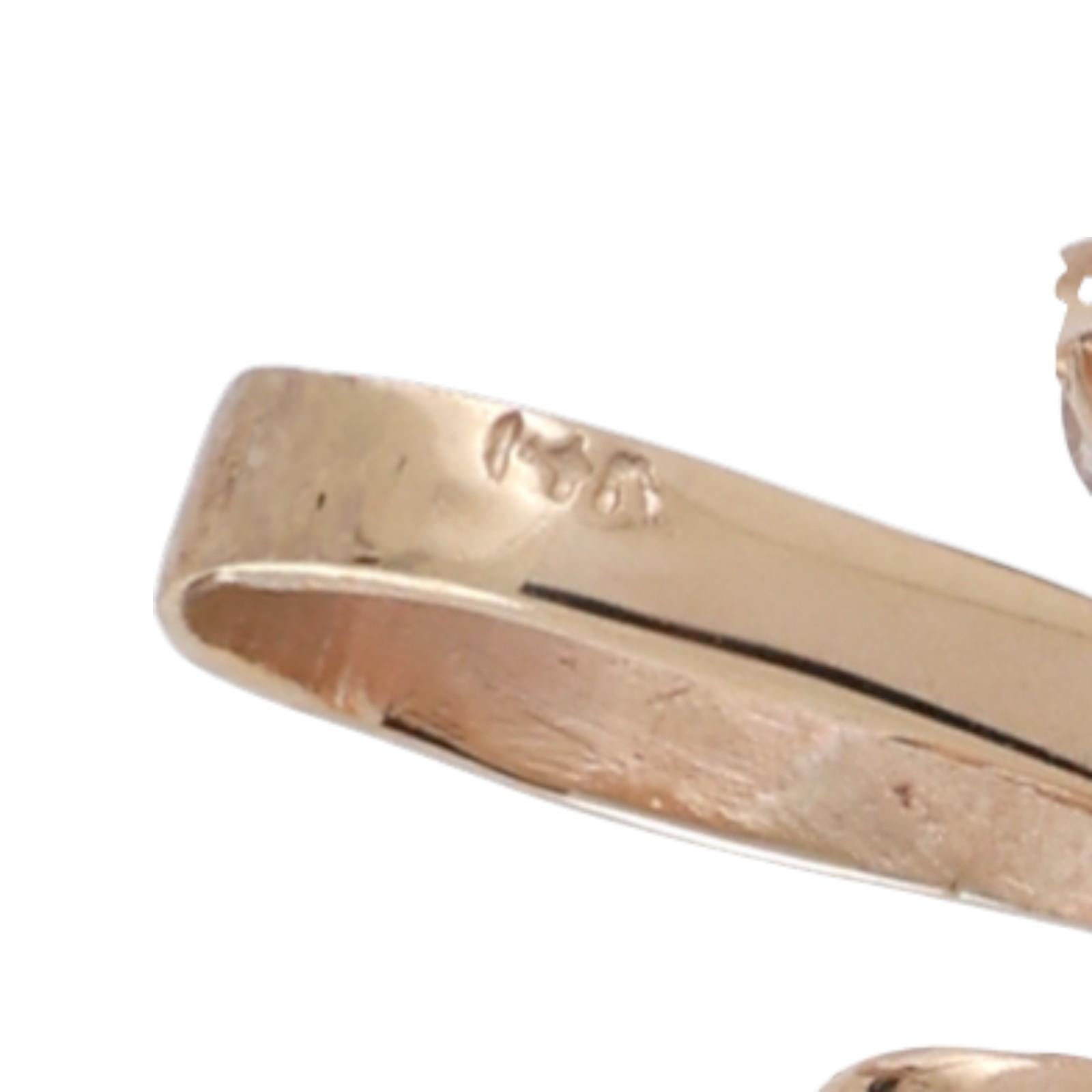 Vintage Diamond Open Heart Pendant Charm Yellow Gold 2.75 TW 1.30" Ladies