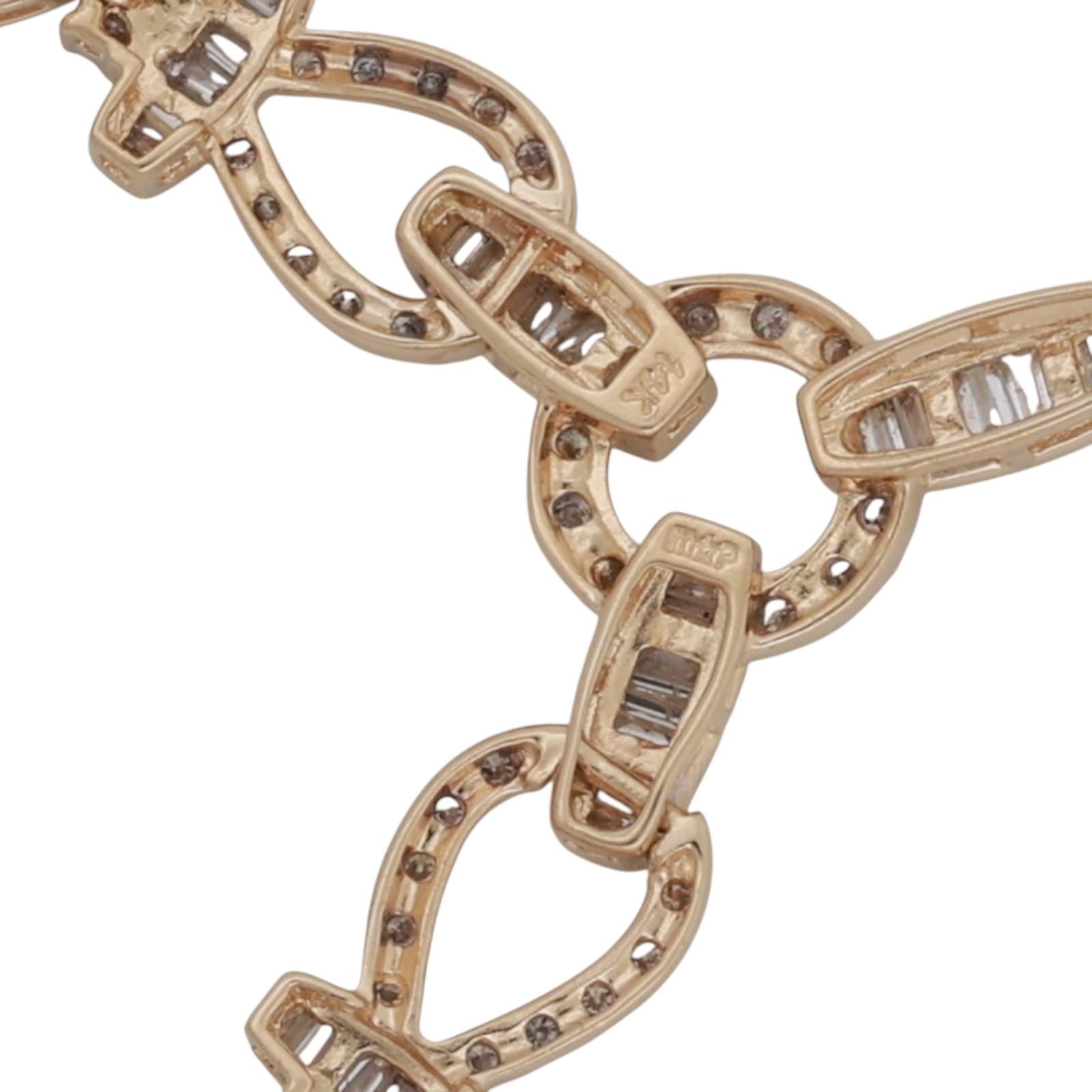 3.50 TW Diamond Teardrop Necklace 14K Gold Link Chain 17.5" Ladies Estate