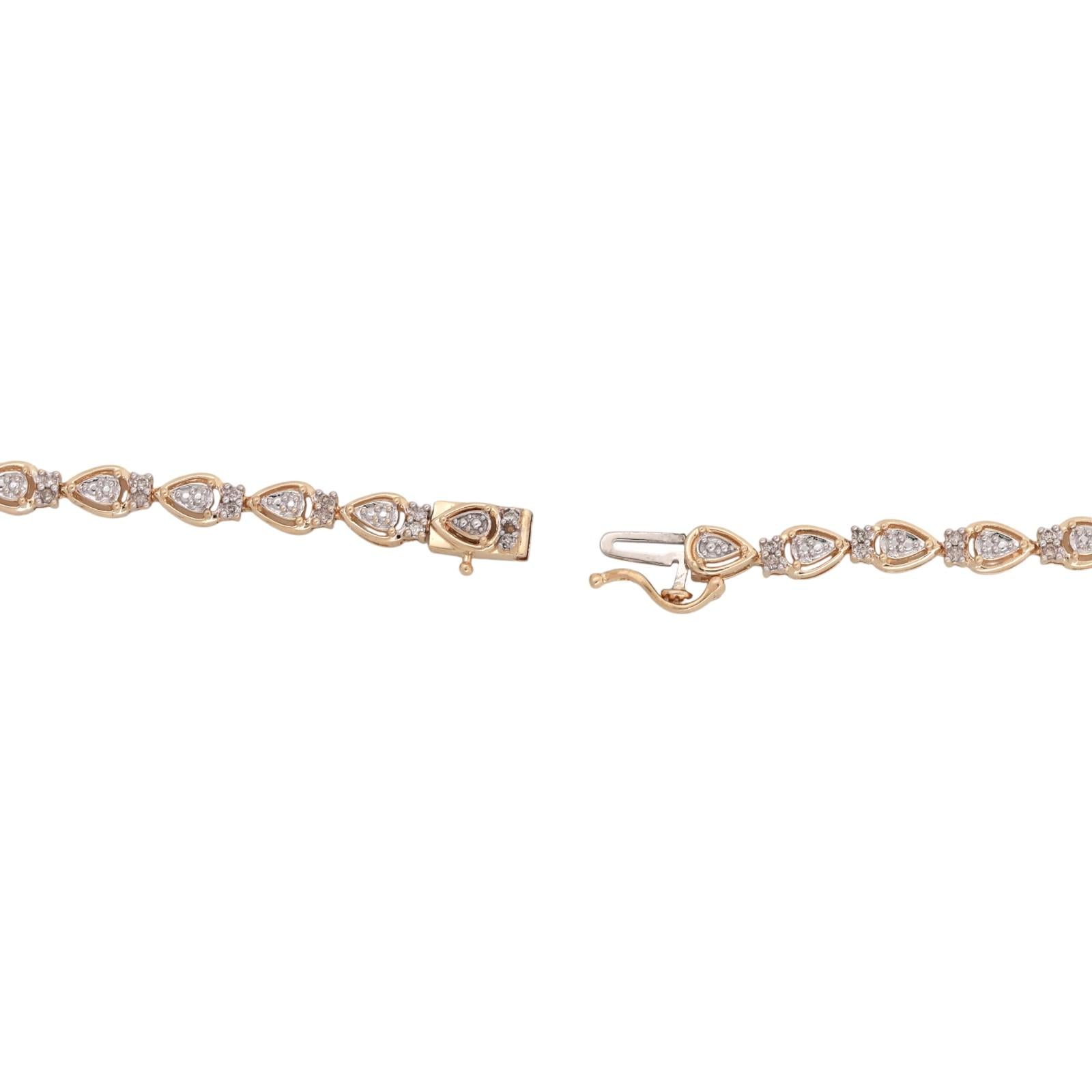 3.50 TW Diamond Teardrop Necklace 14K Gold Link Chain 17.5" Ladies Estate