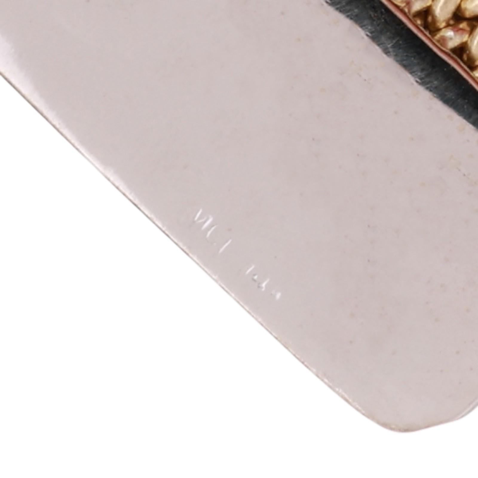 Vintage Diamond Wide Mesh Bracelet 14K Gold 1.20 TW 25 mm Wide 6.5" Ladies