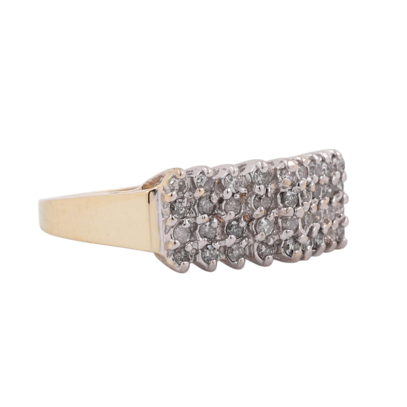4-Row Diamond Dome Ring 10K Gold 0.50 TW Round Diamonds Size 7.75 Estate