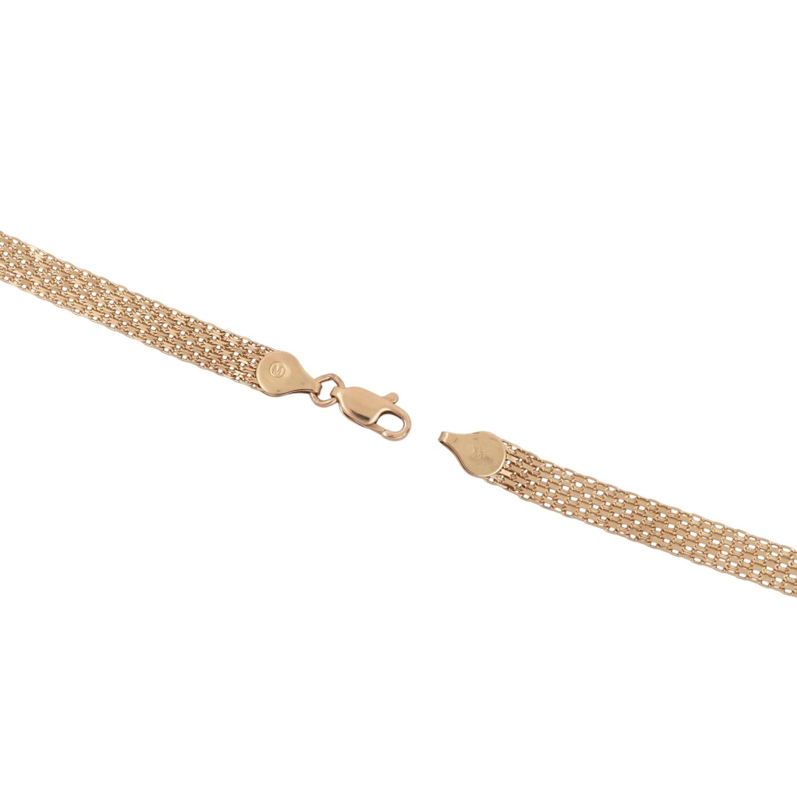 2.00 TW Cluster Diamond Heart Pendant Bismark Mesh Chain Necklace 14K Gold 16.5"