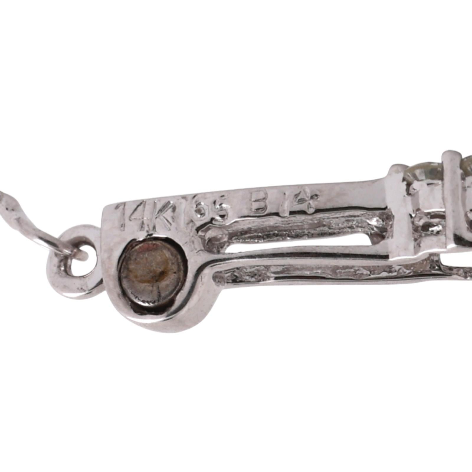 Diamond Clover Hearts Necklace 14K White Gold 1.75 TW 16.25"-19" Ladies Estate