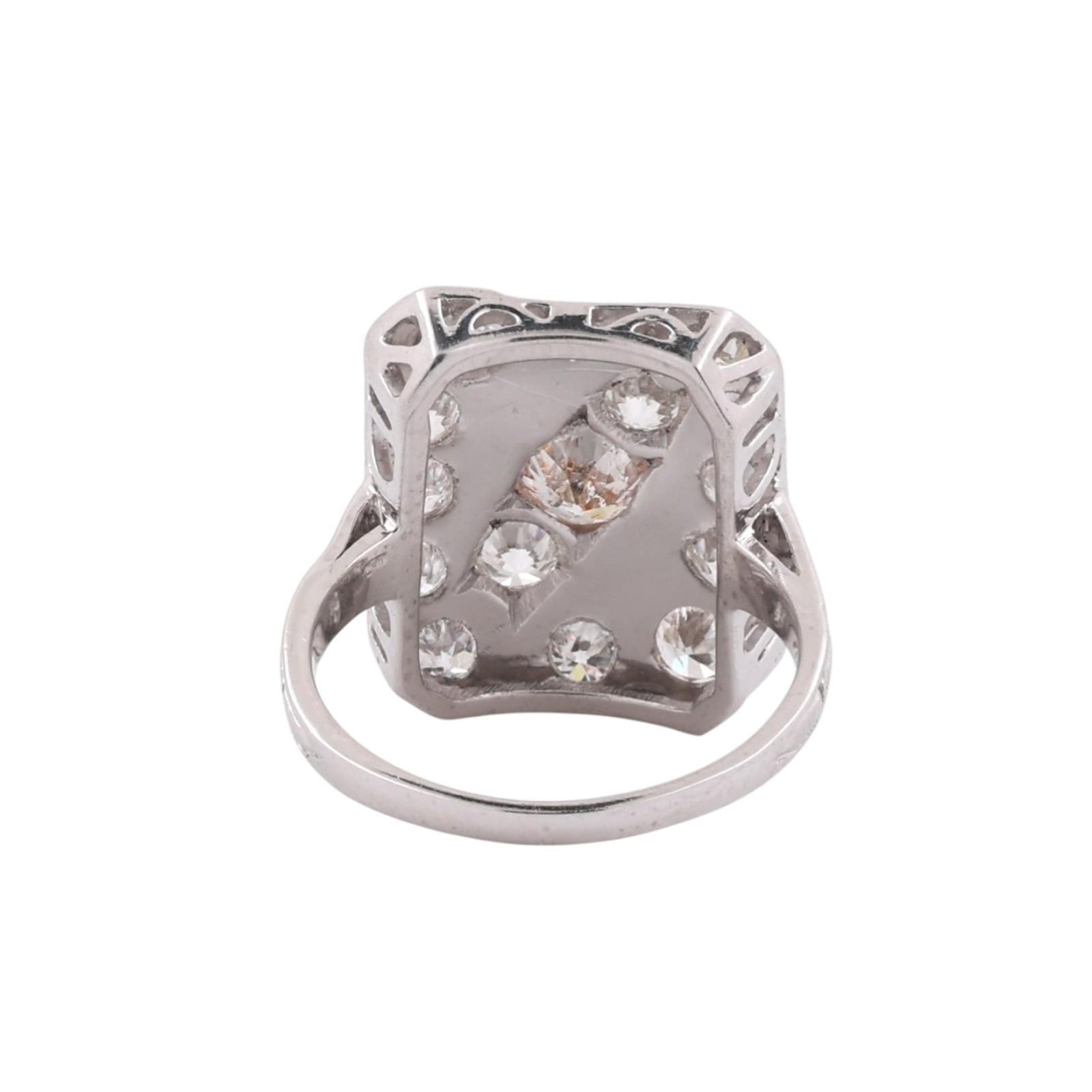 1.90 TW Old European Modern Cut Diamond Statement Ring Platinum Size 5 Vintage