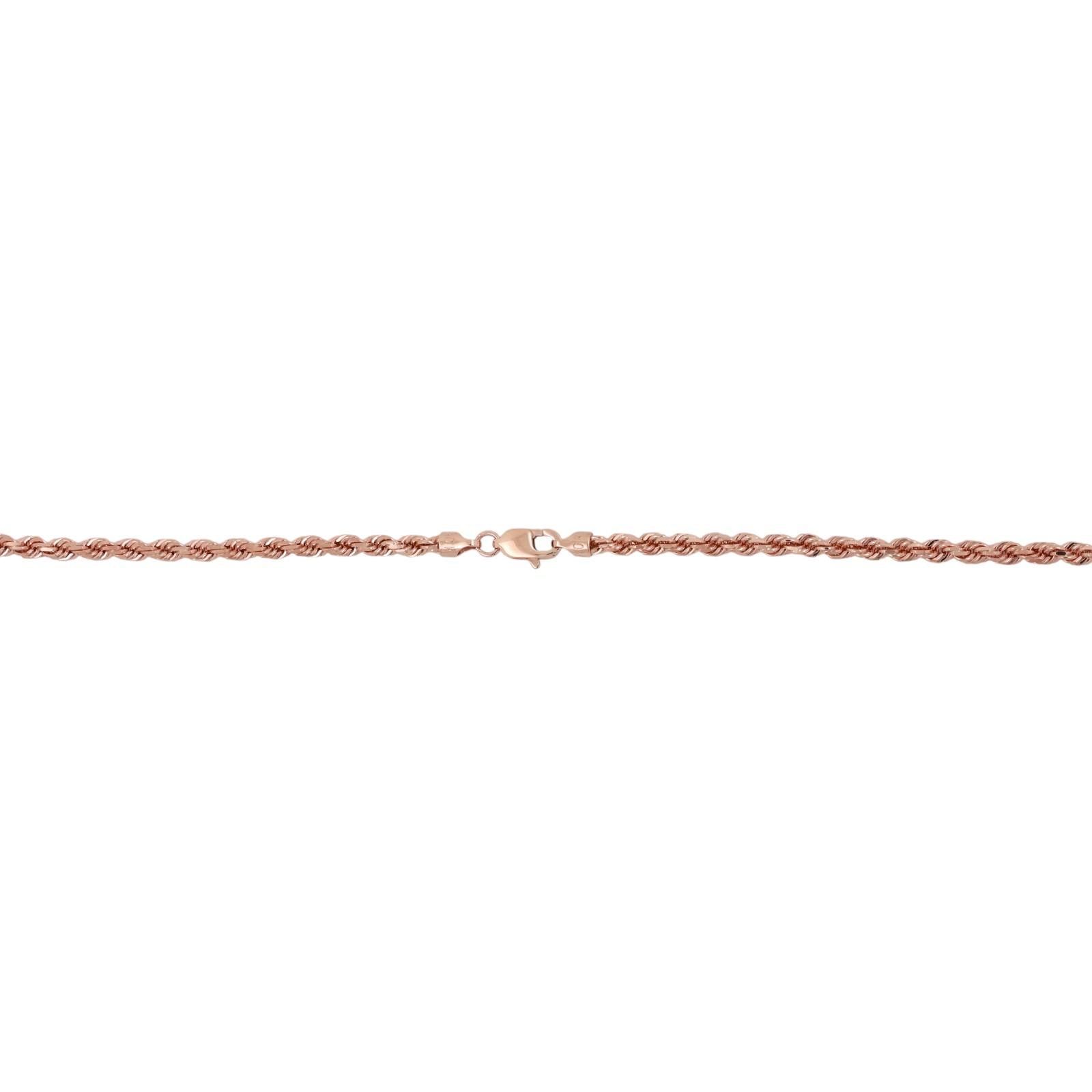 10K Rose Gold 1.00CTW Diamond Initial R Pendant 22" Rope Chain