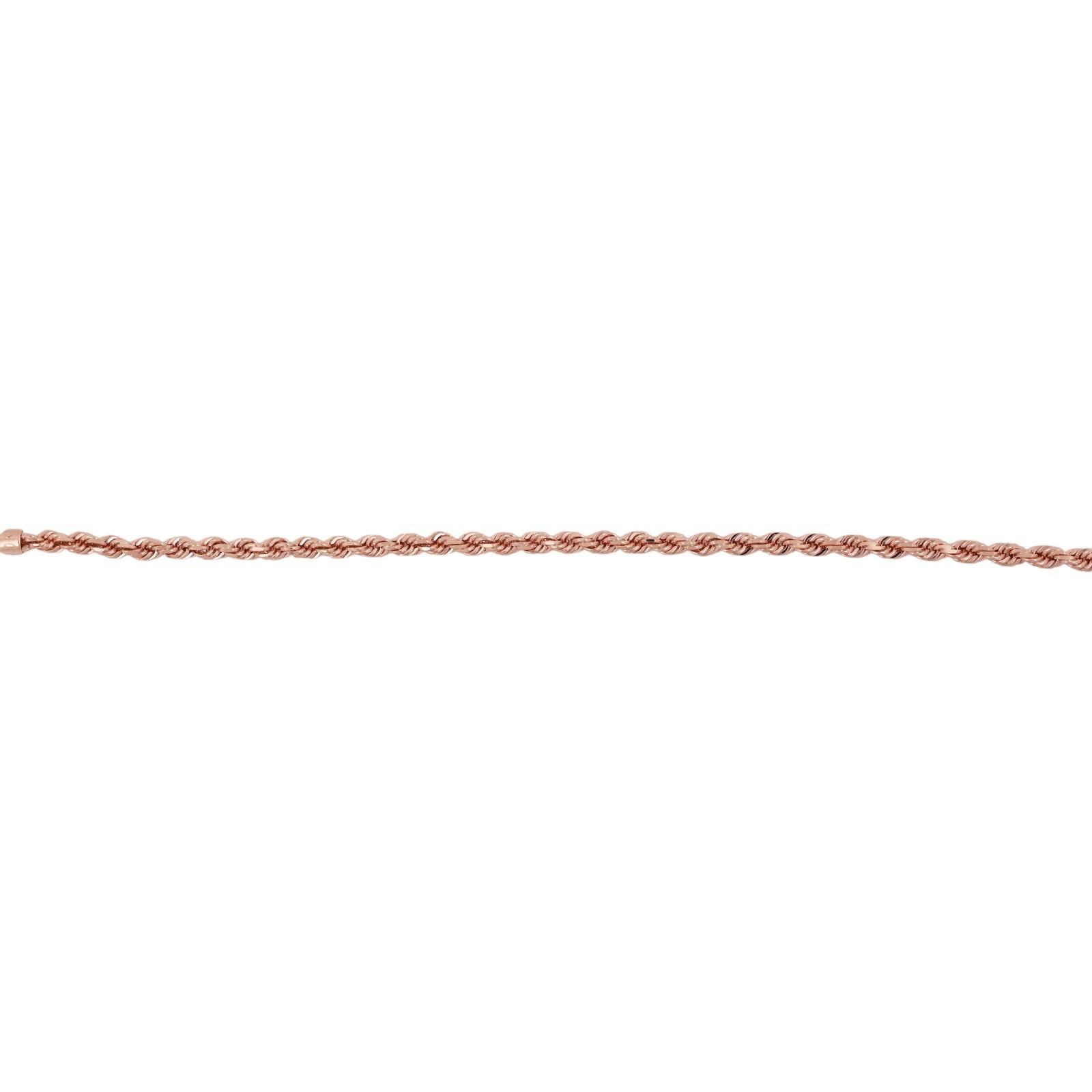 10K Rose Gold 1.00CTW Diamond Initial R Pendant 22" Rope Chain