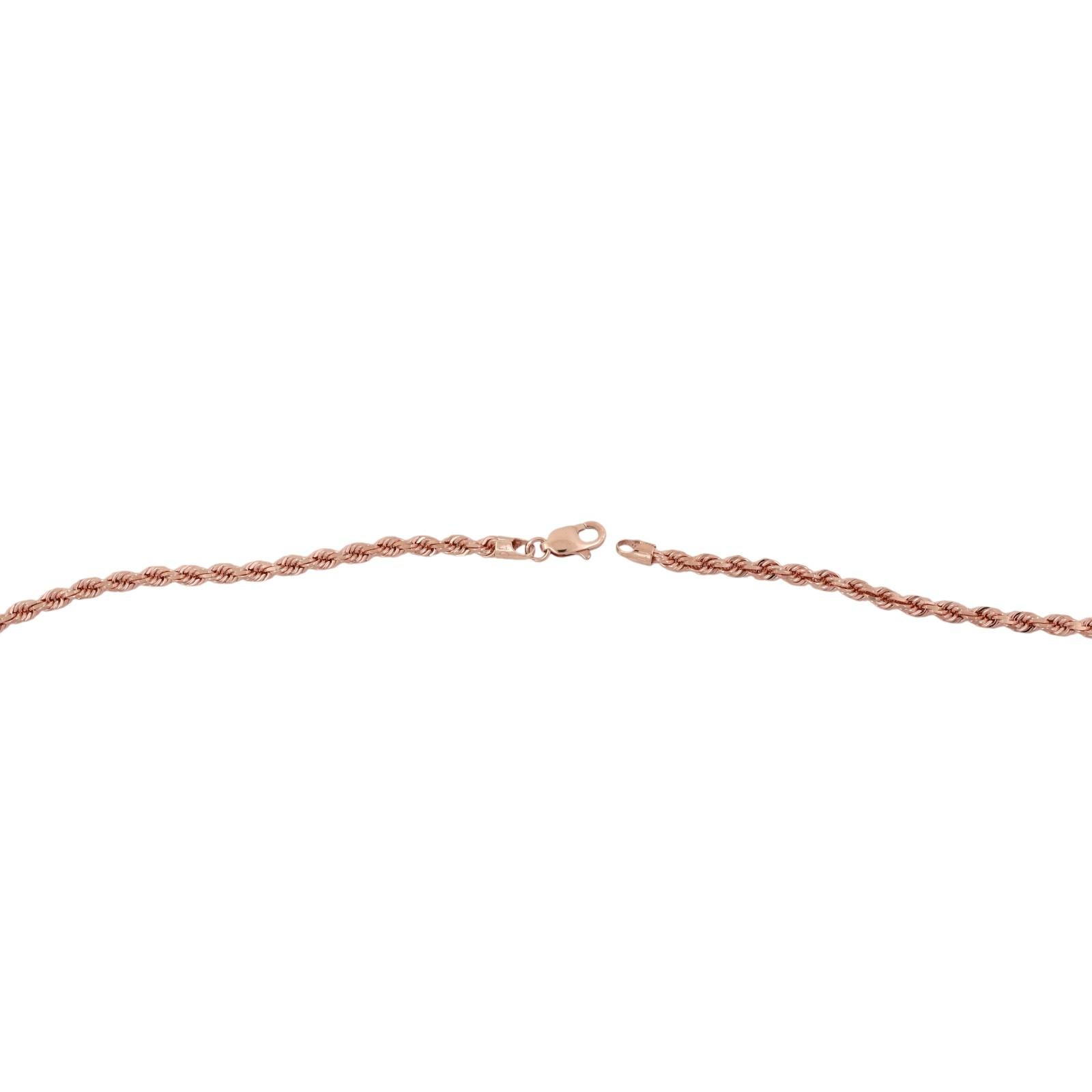 10K Rose Gold 1.00CTW Diamond Initial R Pendant 22" Rope Chain