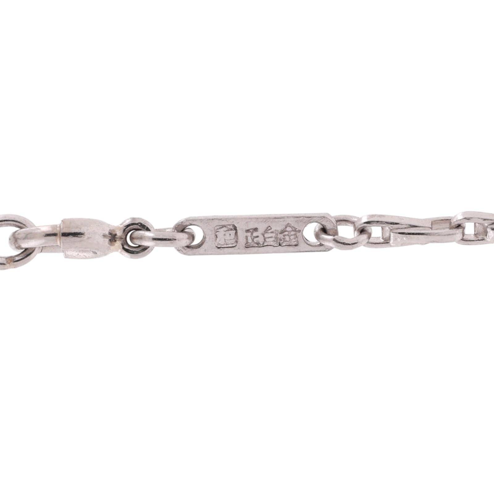 Green Onyx Slider Pendant Platinum Fancy Link Chain Necklace 19" Unisex Estate