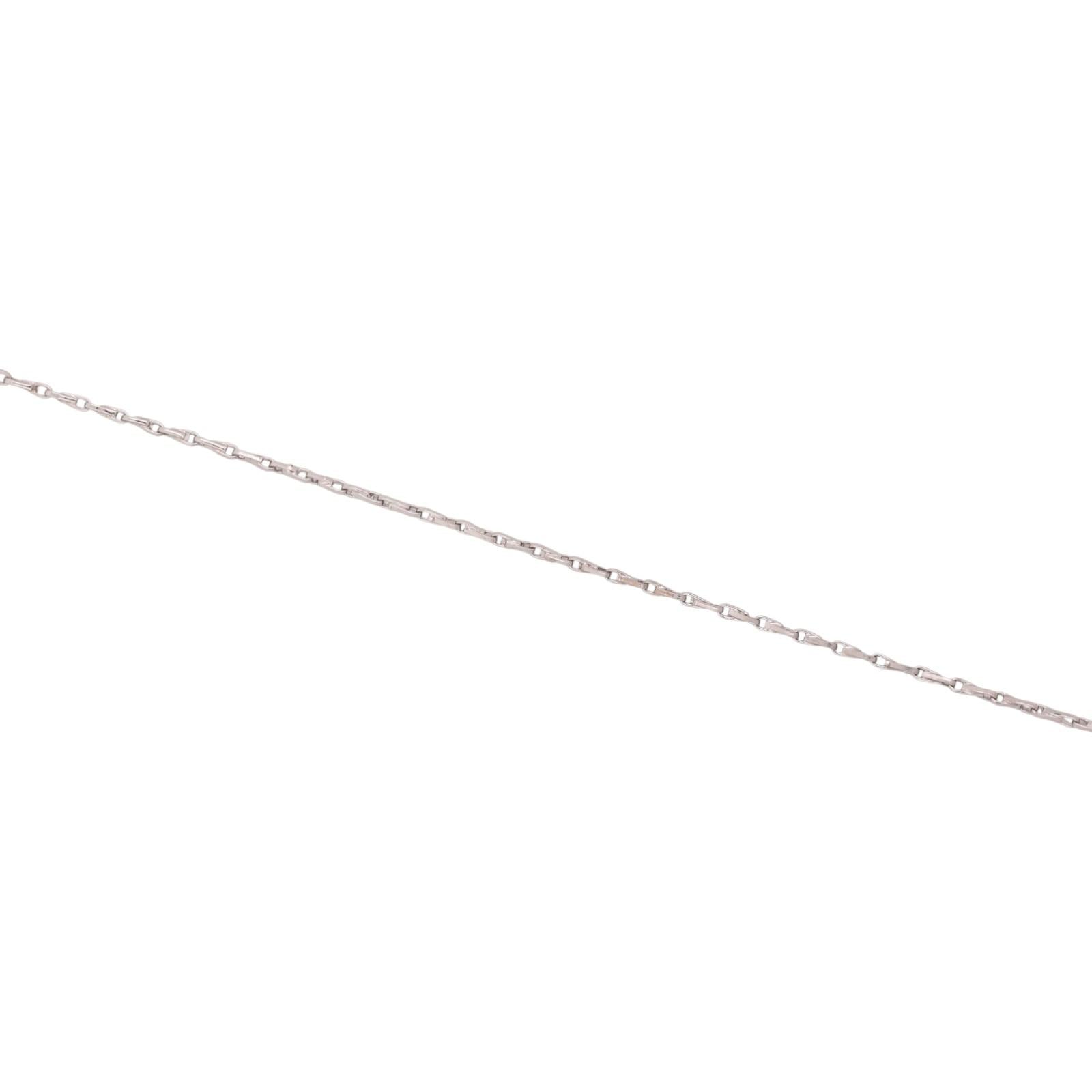 Green Onyx Slider Pendant Platinum Fancy Link Chain Necklace 19" Unisex Estate