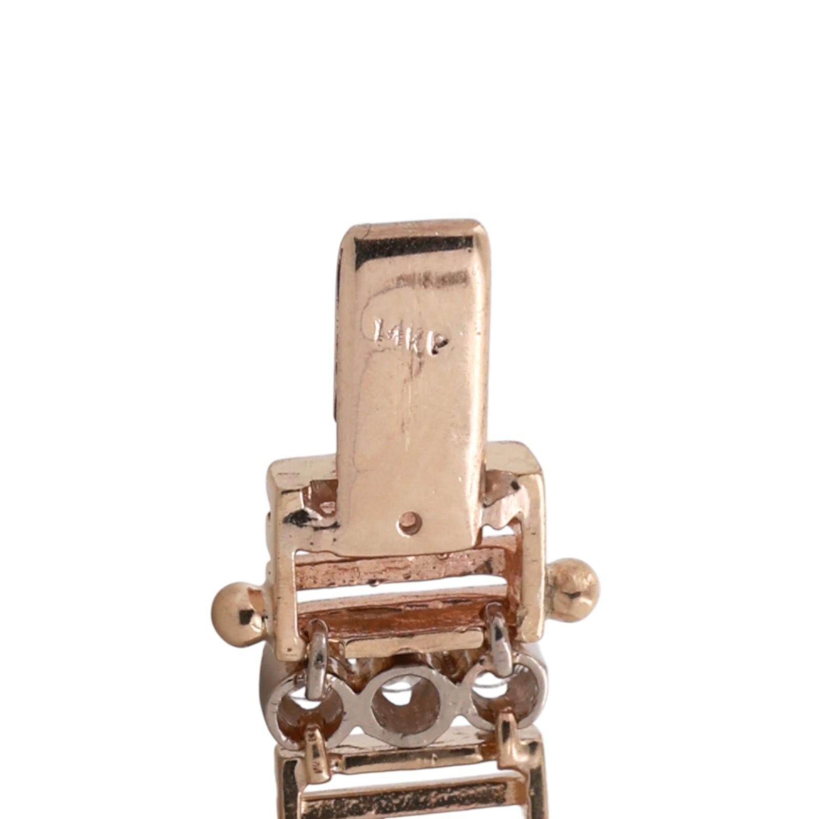 2.00 TW Diamond Station Bracelet 14K Gold 7.75" Ladies Estate