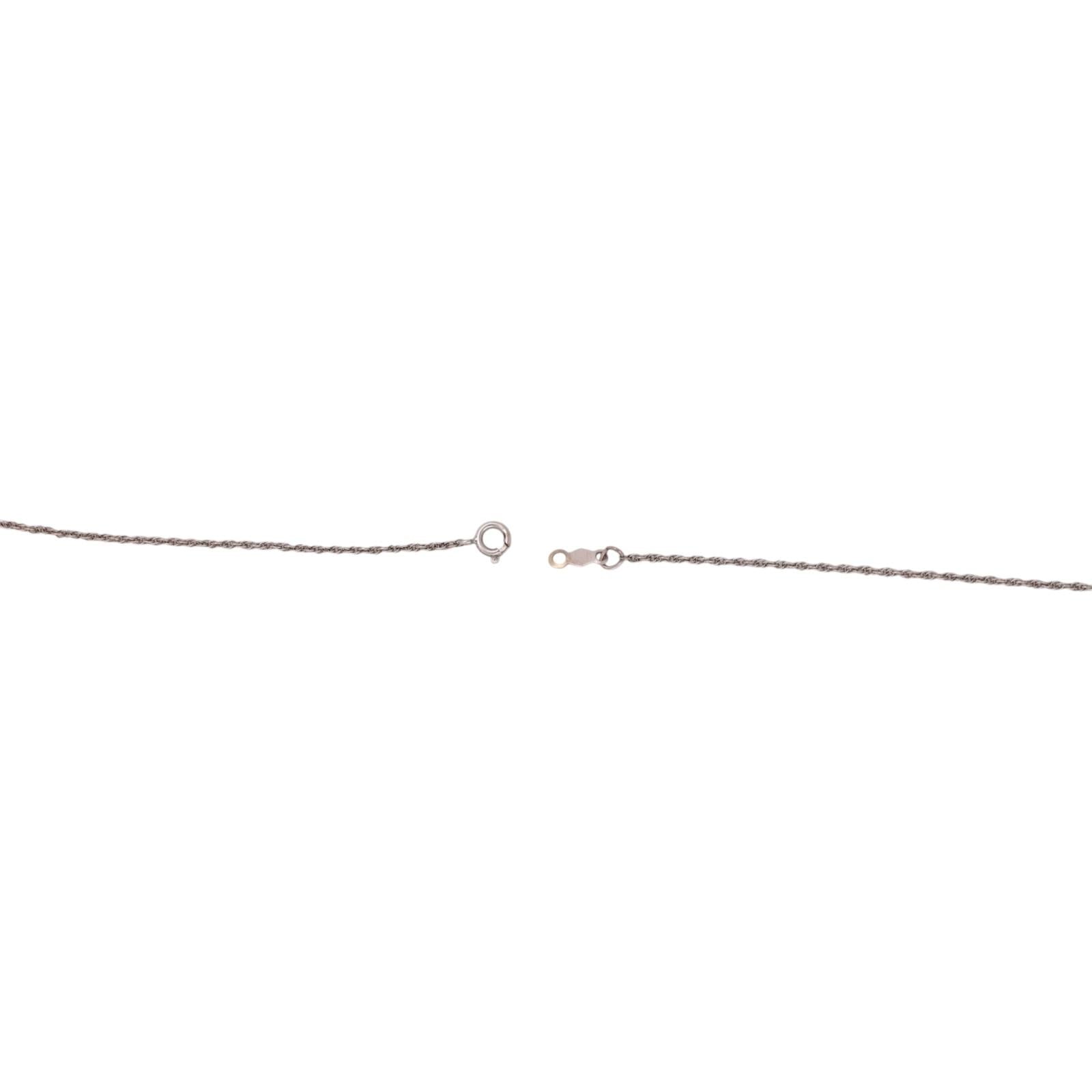 Vintage Akoya Pearl Diamond Dangle Pendant Chain Necklace White Gold 16" Ladies