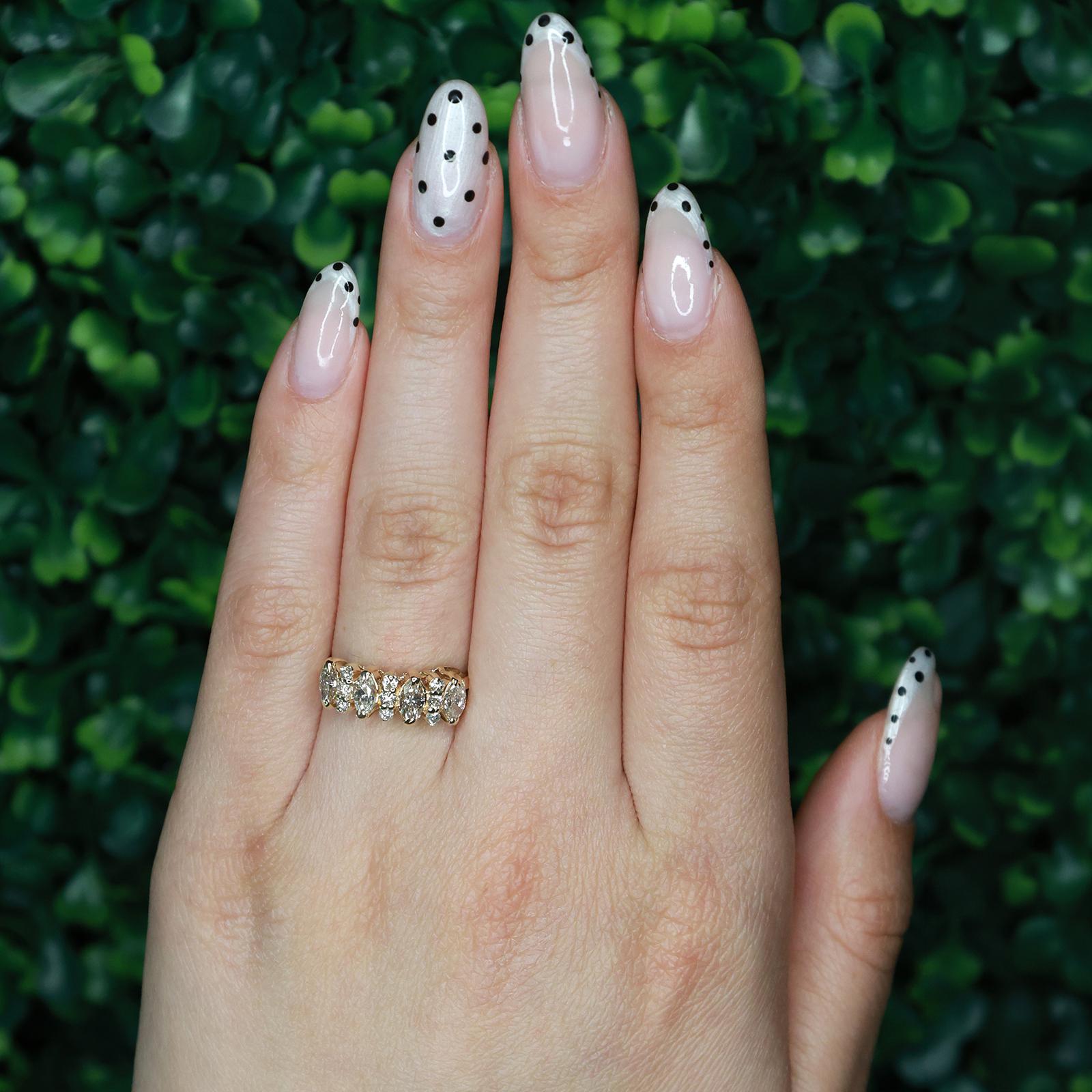 1.00 TW Diamond Half Eternity Band Ring 14K Yellow Gold Anniversary Size 7