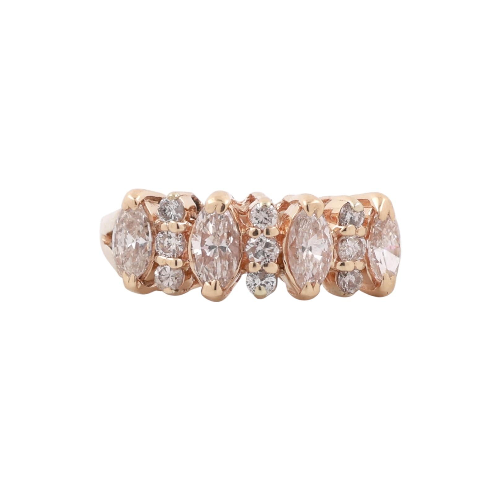 1.00 TW Diamond Half Eternity Band Ring 14K Yellow Gold Anniversary Size 7