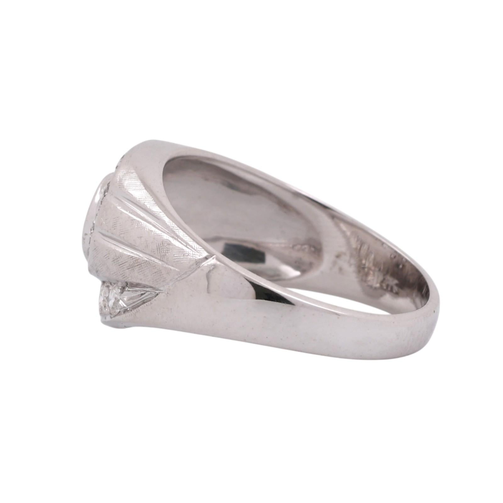 Diamond Cocktail Ring White Gold 1.05 TW Size 8.75 Ladies Vintage Estate