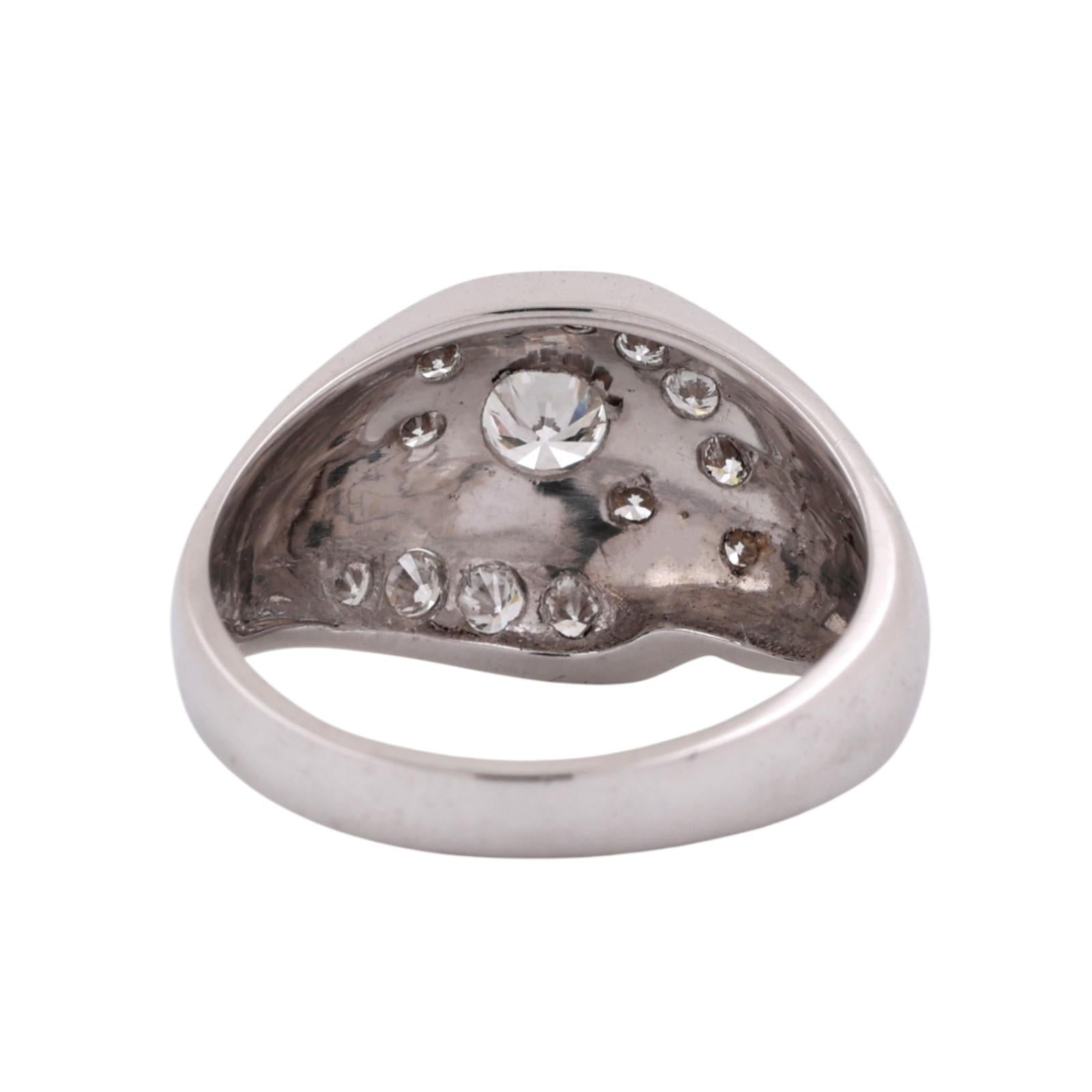 Diamond Cocktail Ring White Gold 1.05 TW Size 8.75 Ladies Vintage Estate