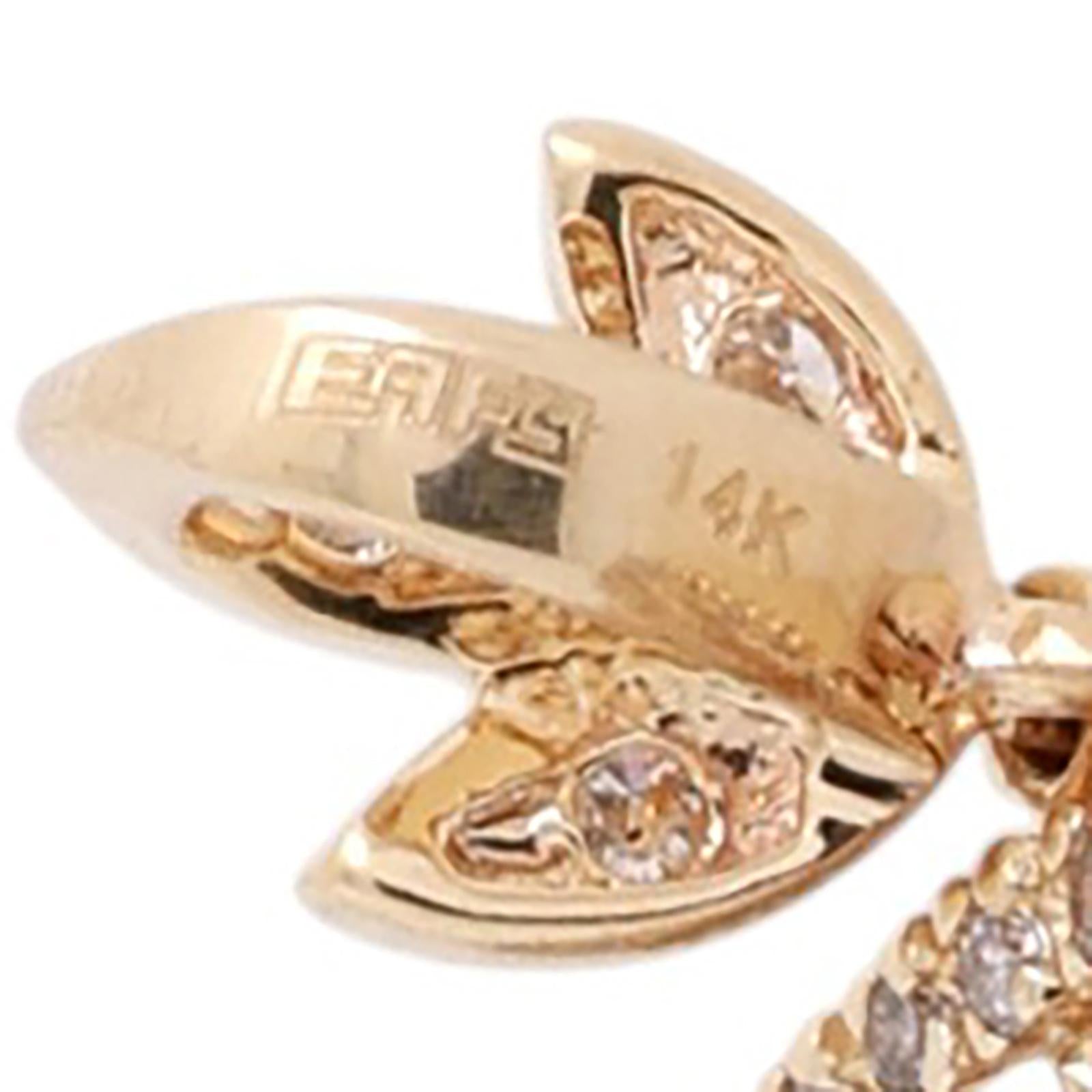 EFFY 14K Yellow Gold 2.40tw Diamond Floral Filigree Pendant 2.40 TW 1.75" Large