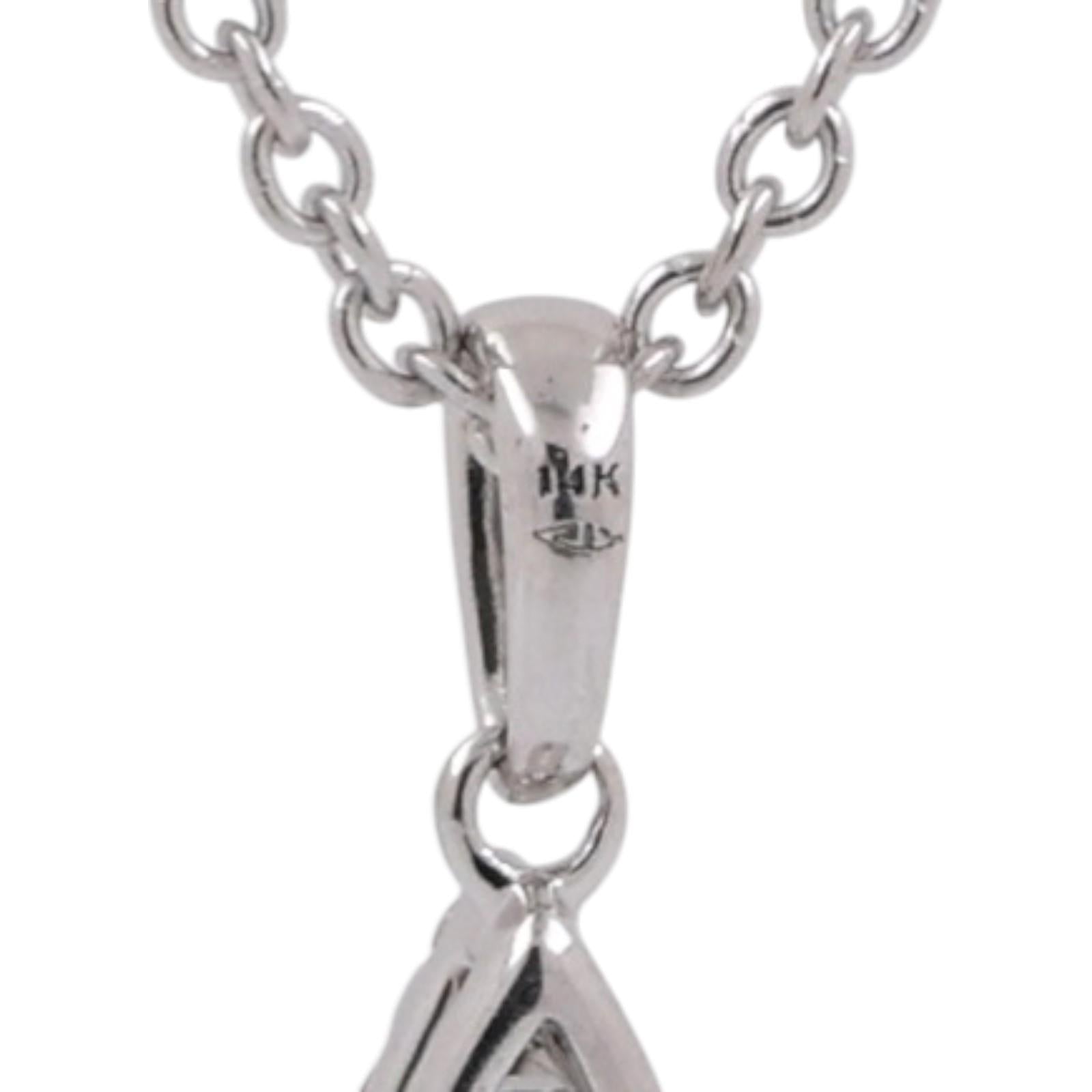 Diamond Journey Pendant Cable Chain Necklace 14K White Gold 0.45 TW 17"- 18"