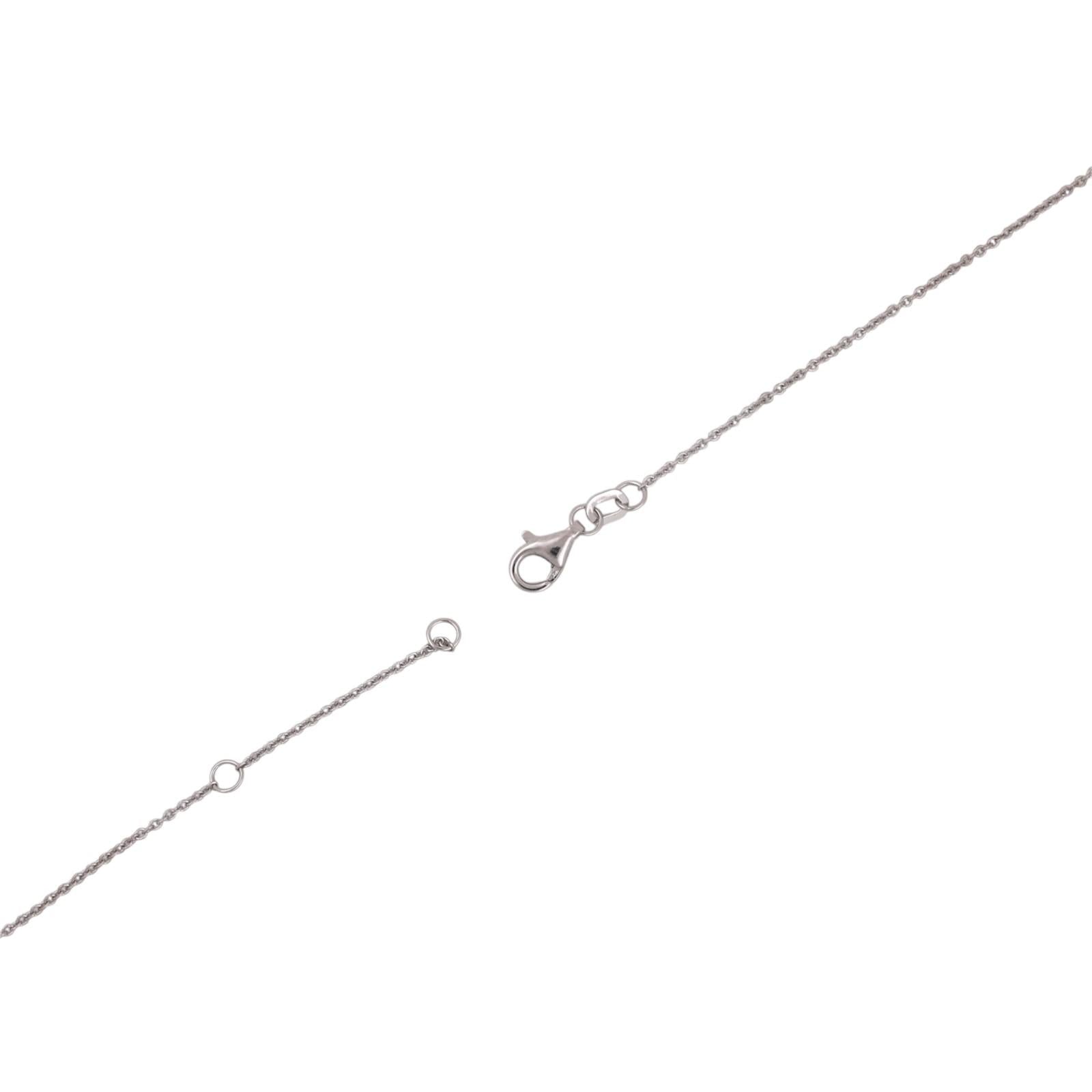 Diamond Journey Pendant Cable Chain Necklace 14K White Gold 0.45 TW 17"- 18"