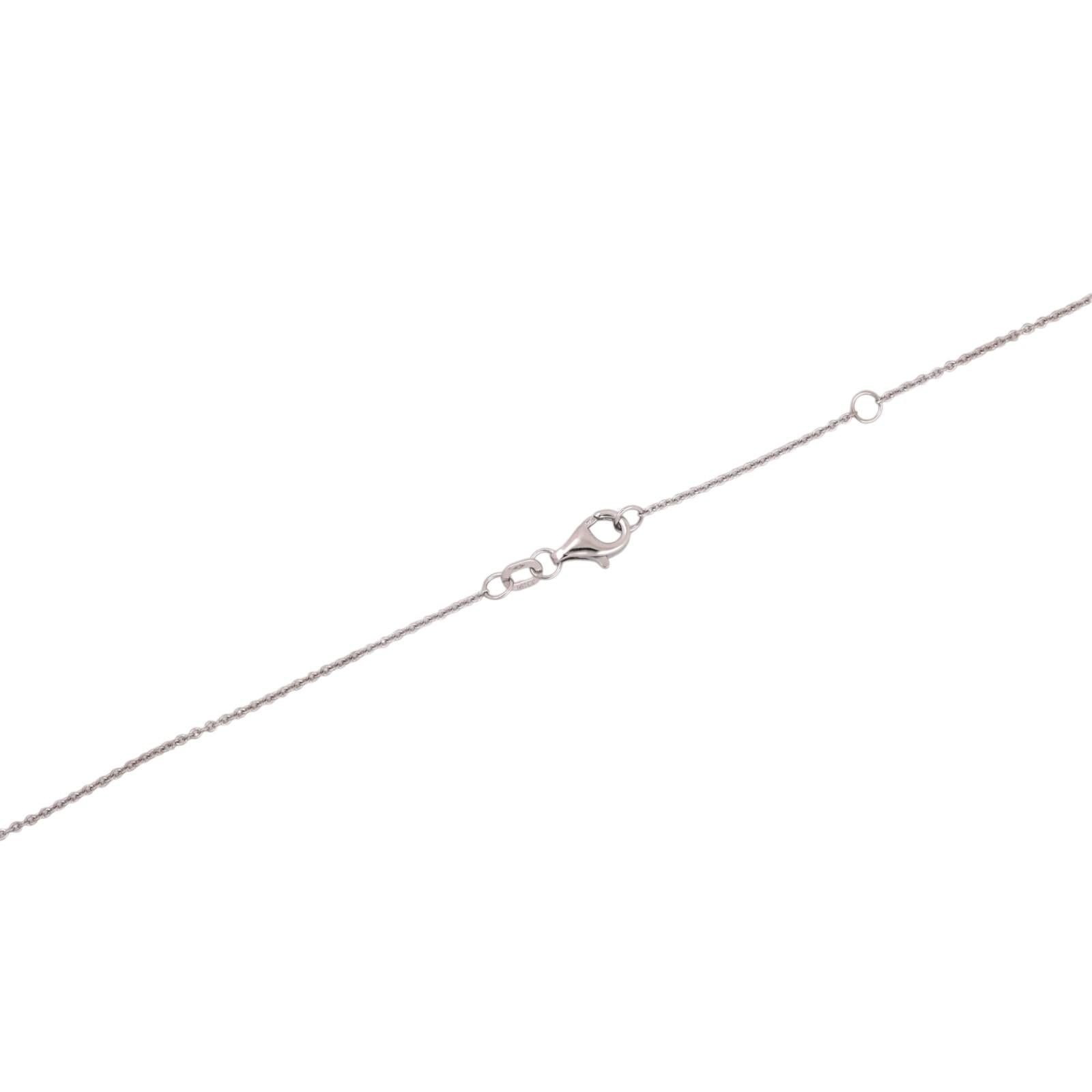 Diamond Journey Pendant Cable Chain Necklace 14K White Gold 0.45 TW 17"- 18"