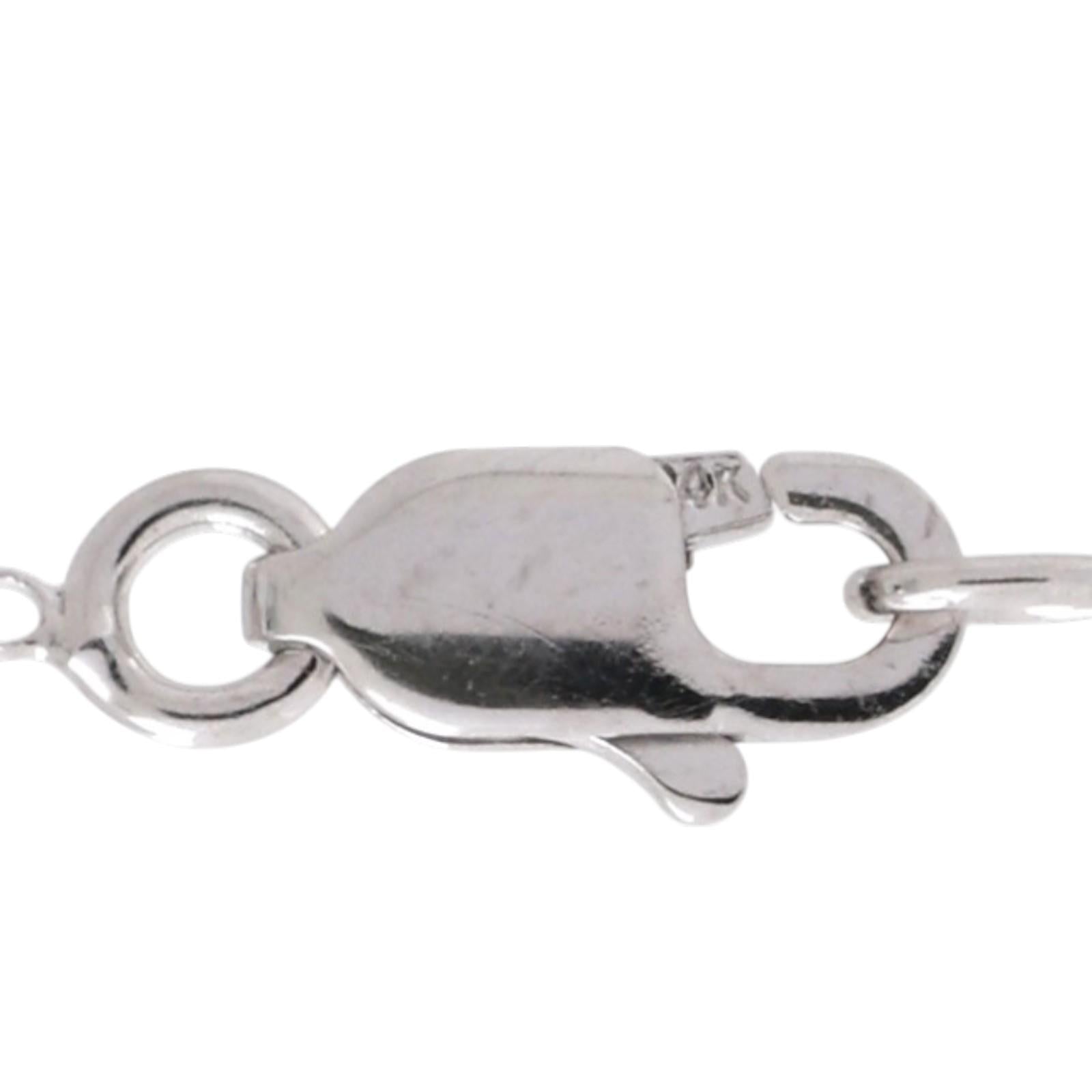 0.90 TW Diamond Bar Pendant Chain Necklace 14K White Gold 17.5" Ladies Estate