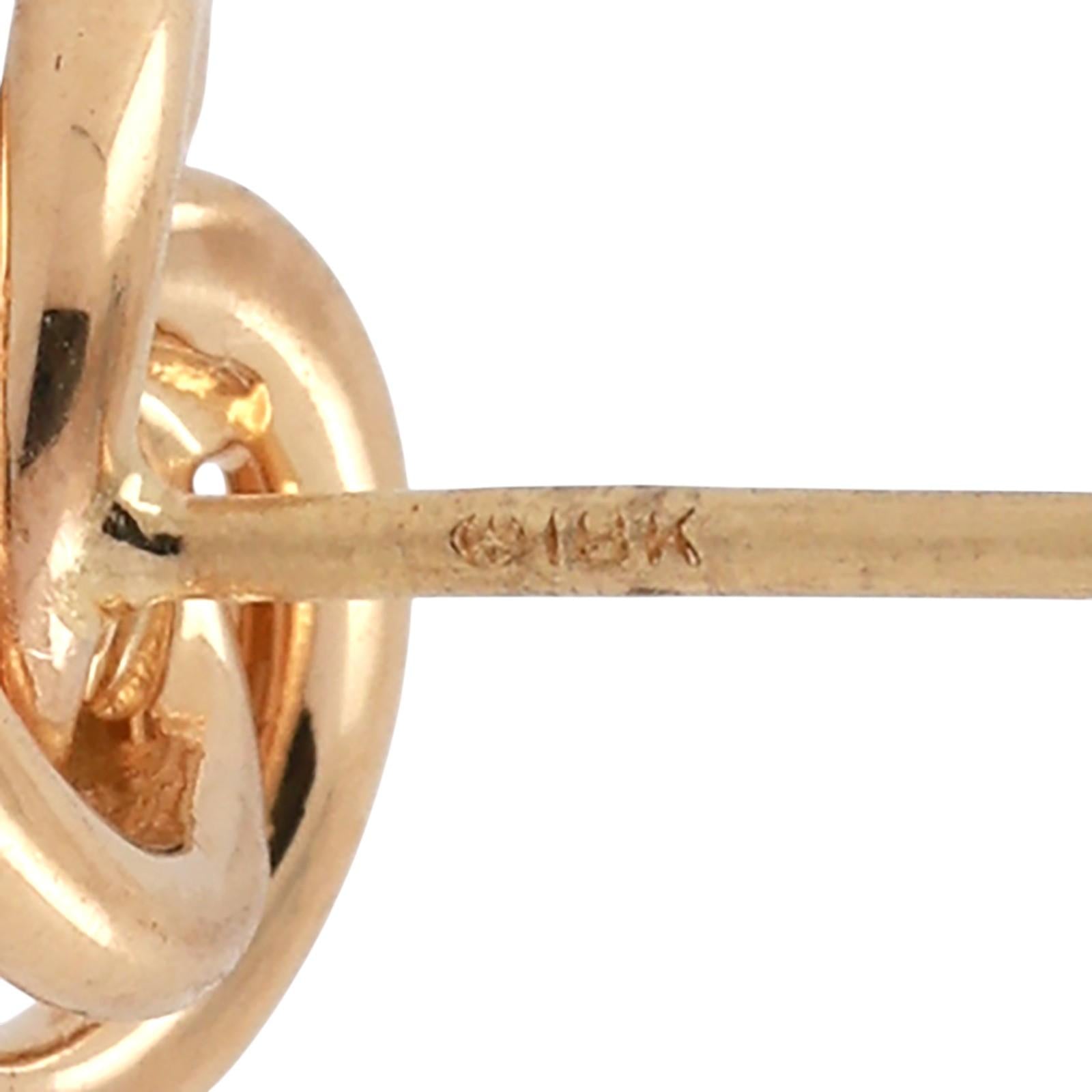 Tiffany & Co. Diamond Love Knot Triple Circle Stud Earrings 18K Yellow Gold