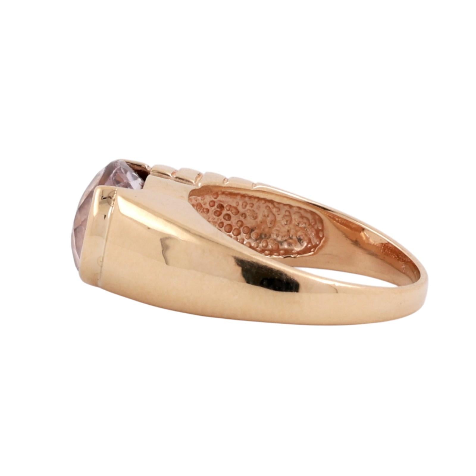 Solitaire Kunzite Cocktail Ring 14K Yellow Gold 4.05 CT Size 7 Ladies Estate
