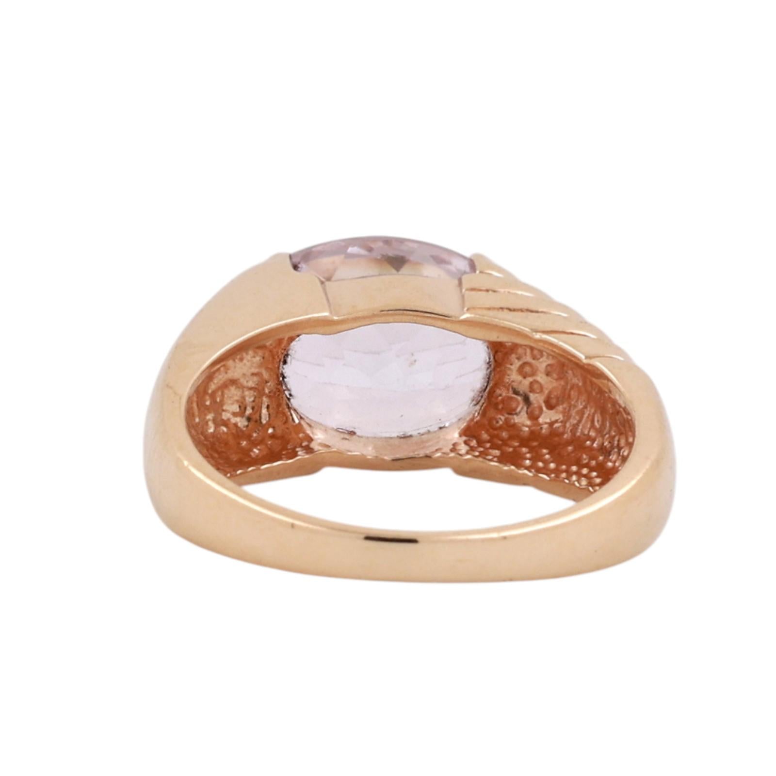 Solitaire Kunzite Cocktail Ring 14K Yellow Gold 4.05 CT Size 7 Ladies Estate