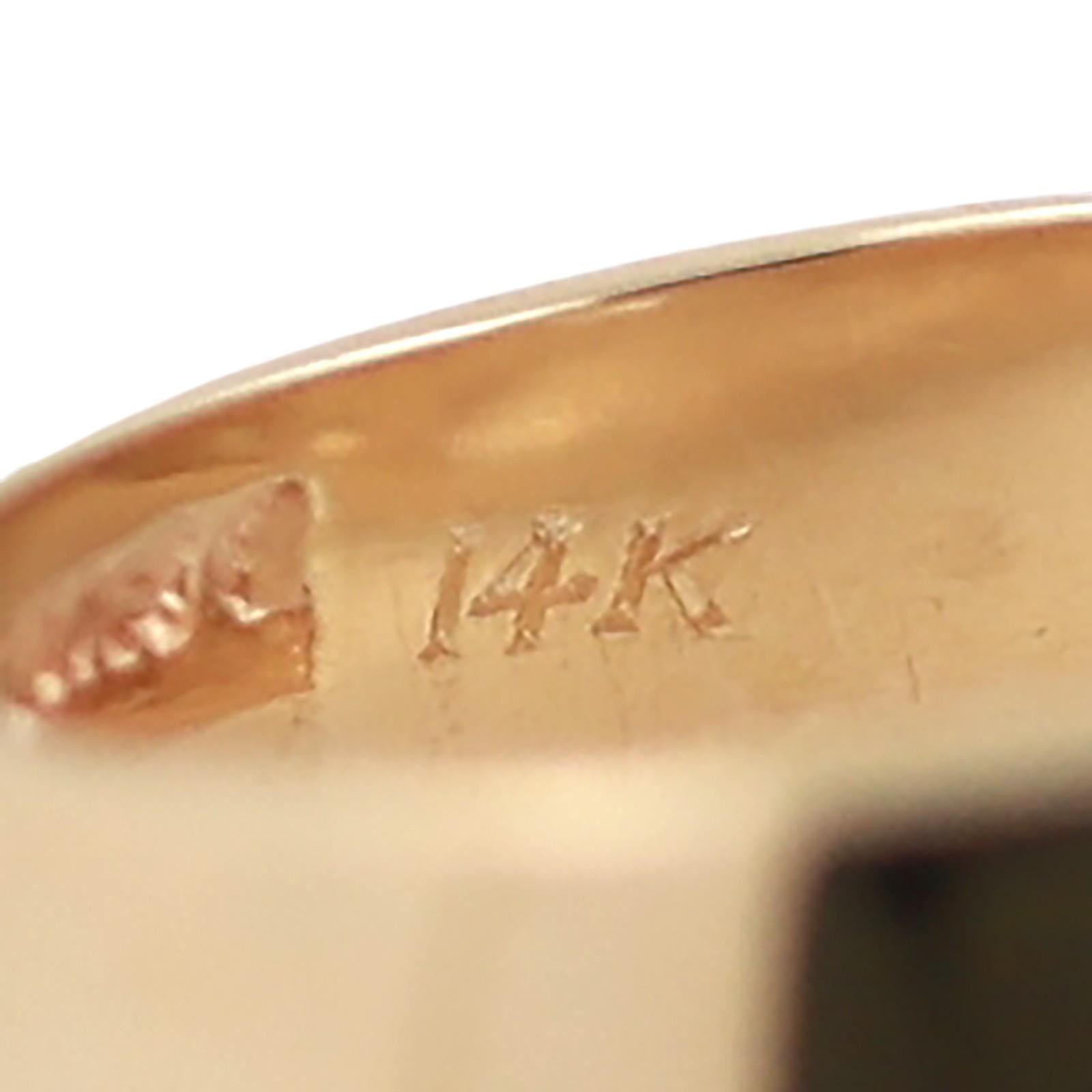 0.20 CT Solitaire Diamond Pinkie Wide Band Ring 14K Yellow Gold Size 4.75