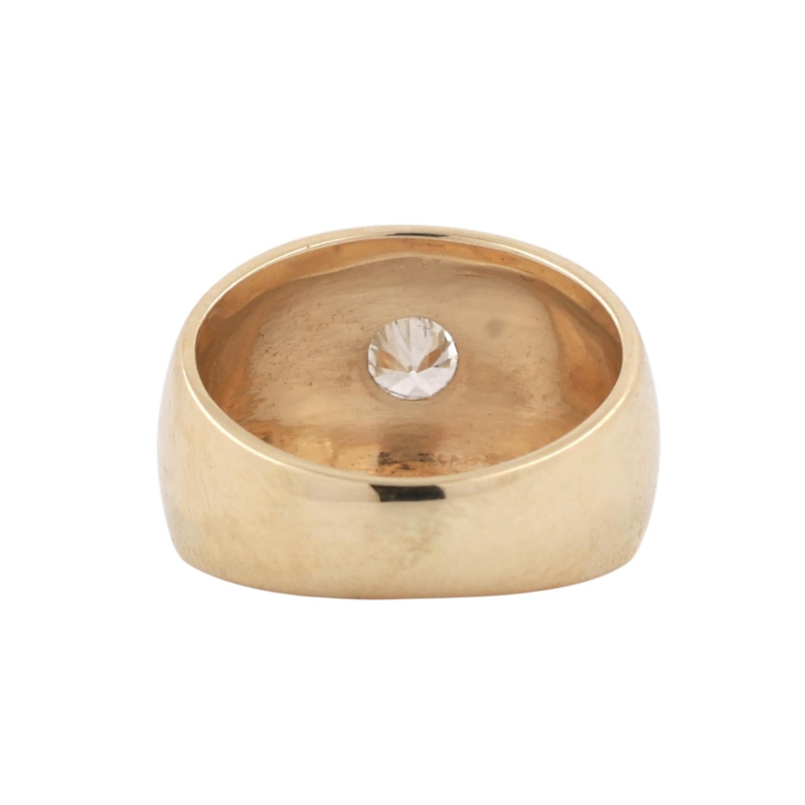 0.20 CT Solitaire Diamond Pinkie Wide Band Ring 14K Yellow Gold Size 4.75