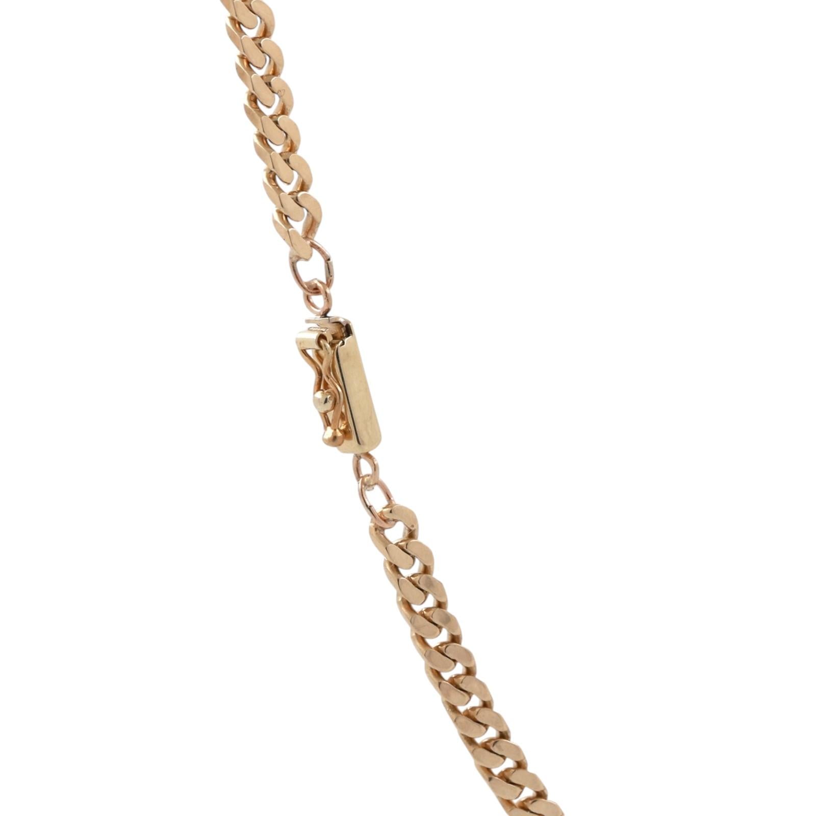 2.35ct Diamond Bezel Pendant Necklace 14K Yellow Gold 17.5" Curb Chain Estate