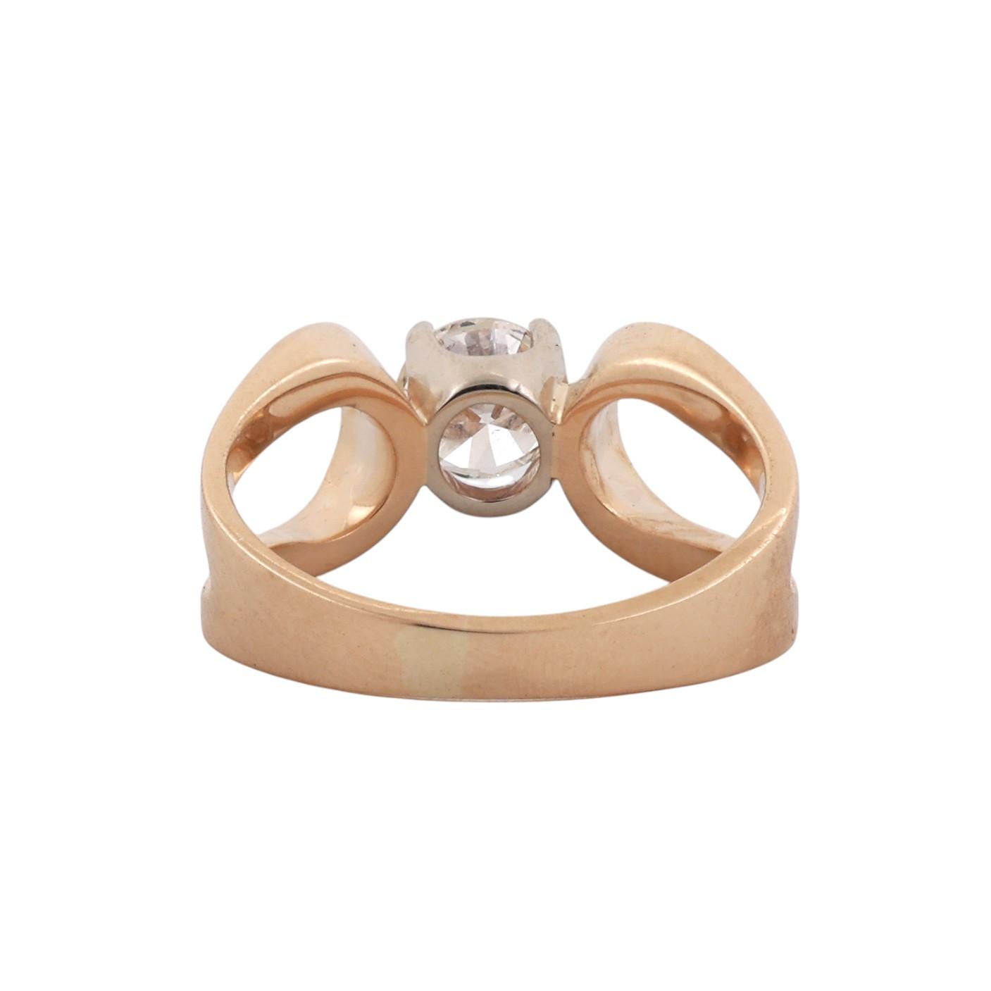 14K Two-Tone Gold 0.65ct Solitaire Diamond Engagement Ring Size 6