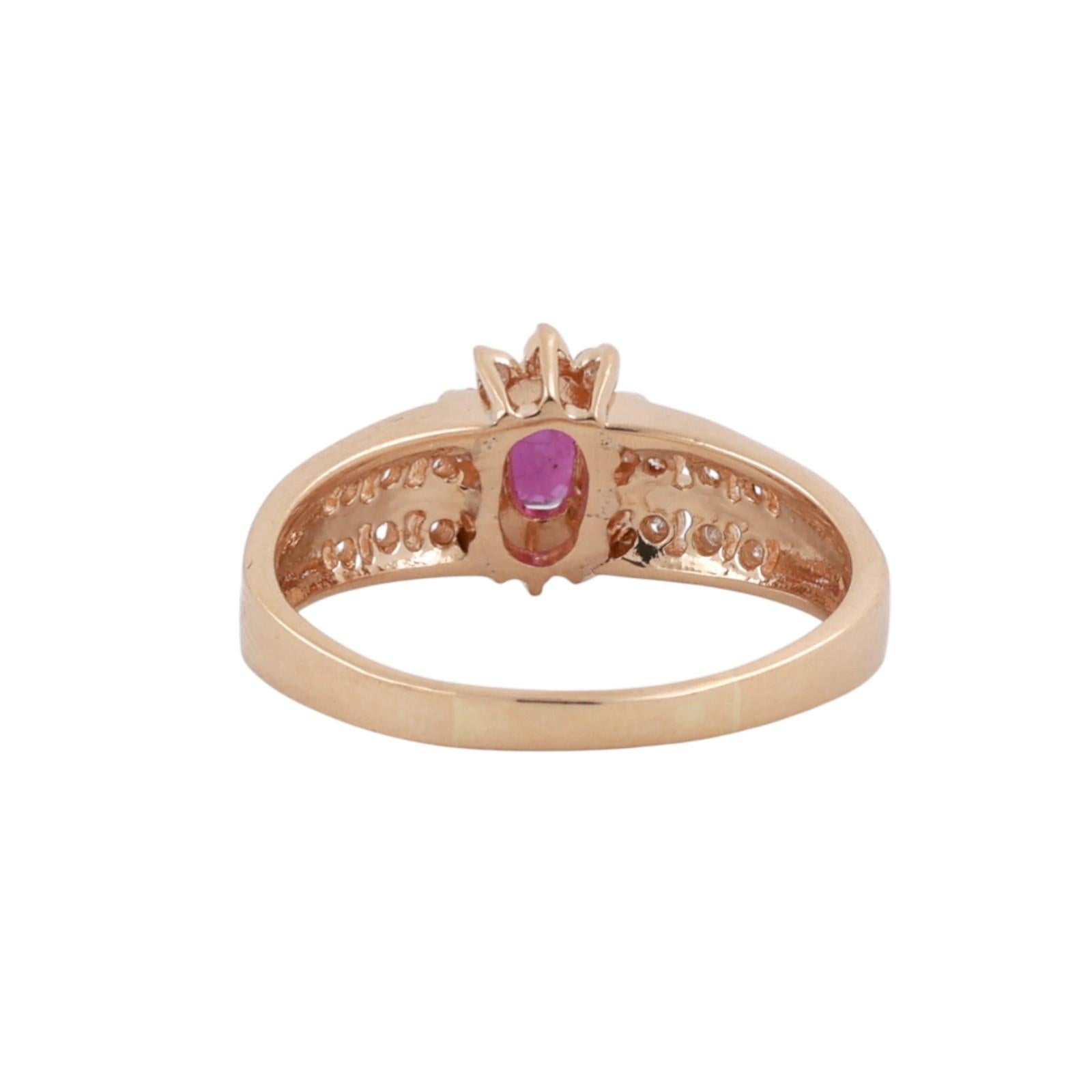 Ruby Halo Diamond Floral Ring 14K Yellow Gold 1.05 CTW Size 10 Ladies Estate