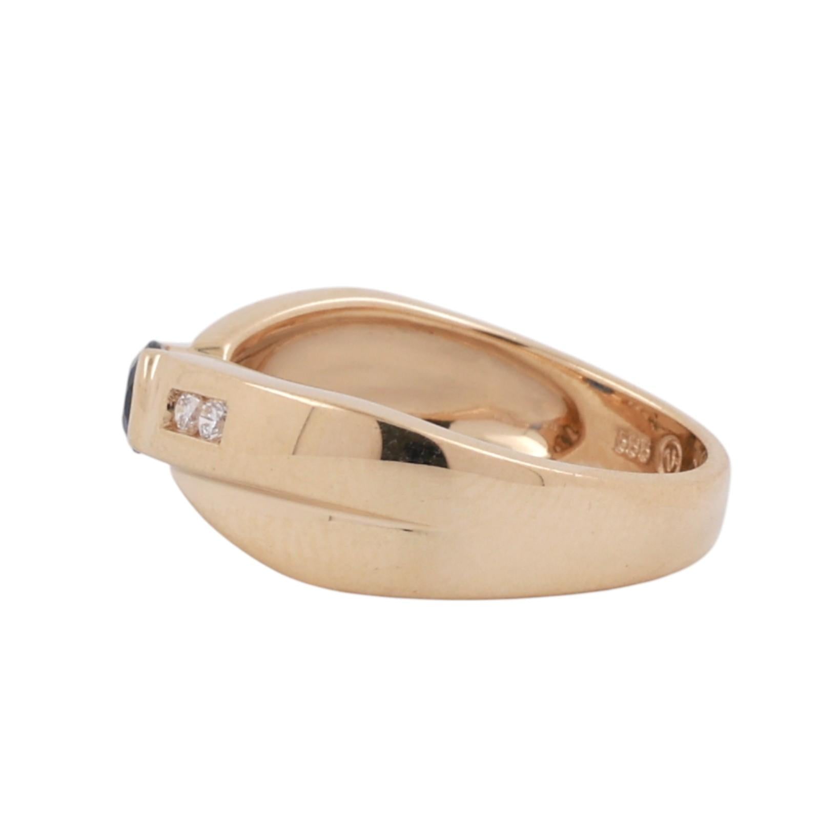 Sapphire Diamond Crossover Band Ring 14K Yellow Gold 0.41 TW Size 6.75 Ladies