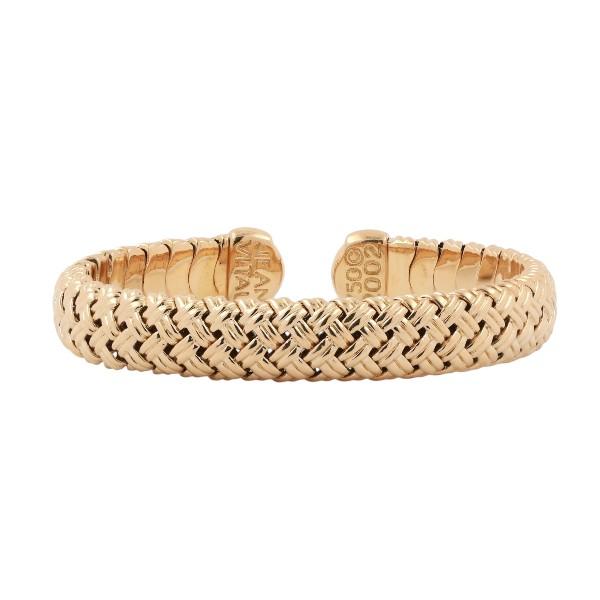 Jean Vitau 18K Gold Woven Cuff Bracelet Heavy Estate 6.5"