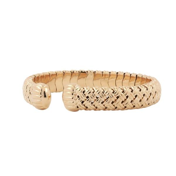 Jean Vitau 18K Gold Woven Cuff Bracelet Heavy Estate 6.5"