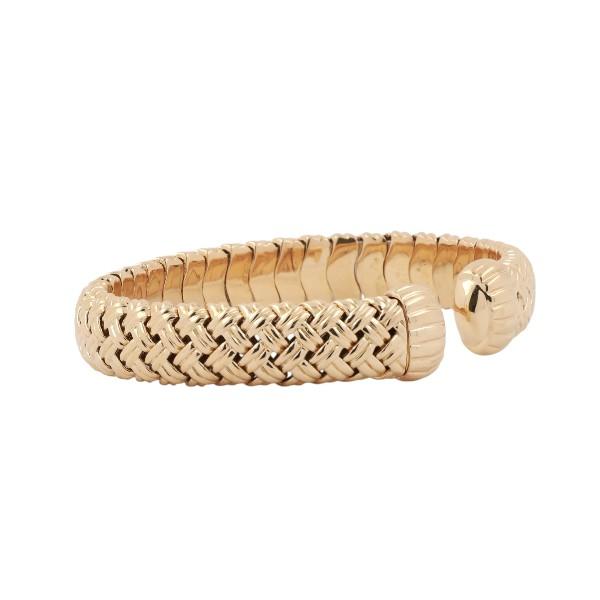 Jean Vitau 18K Gold Woven Cuff Bracelet Heavy Estate 6.5"