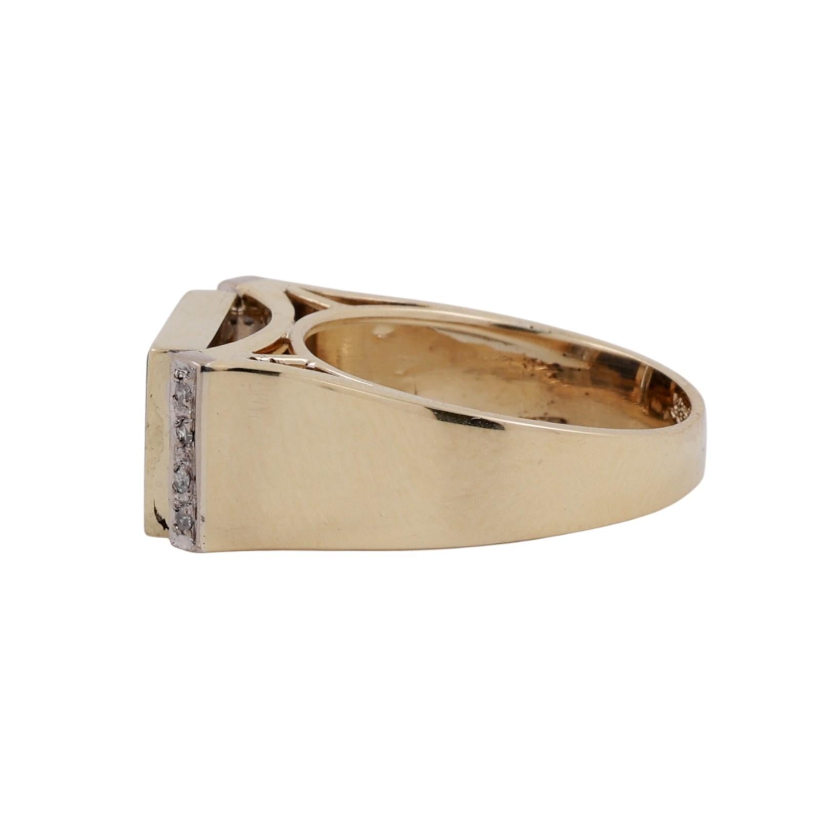 Lapis Lazuli Diamond Band Ring 14K Yellow Gold Size 7 Unisex Estate