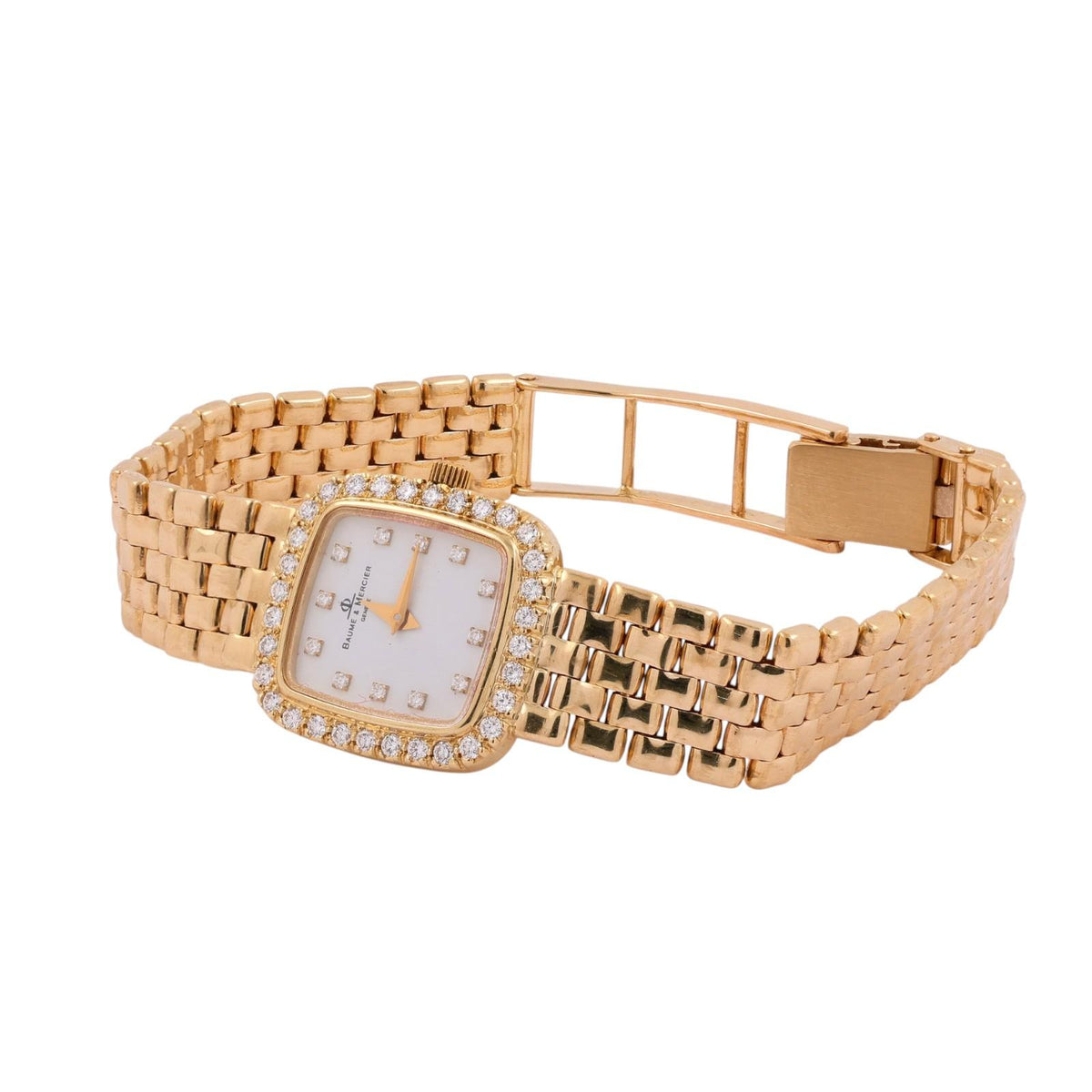 Baume & Mercier 14K Yellow Gold Diamond Bezel Ladies Quartz Watch 42.2g